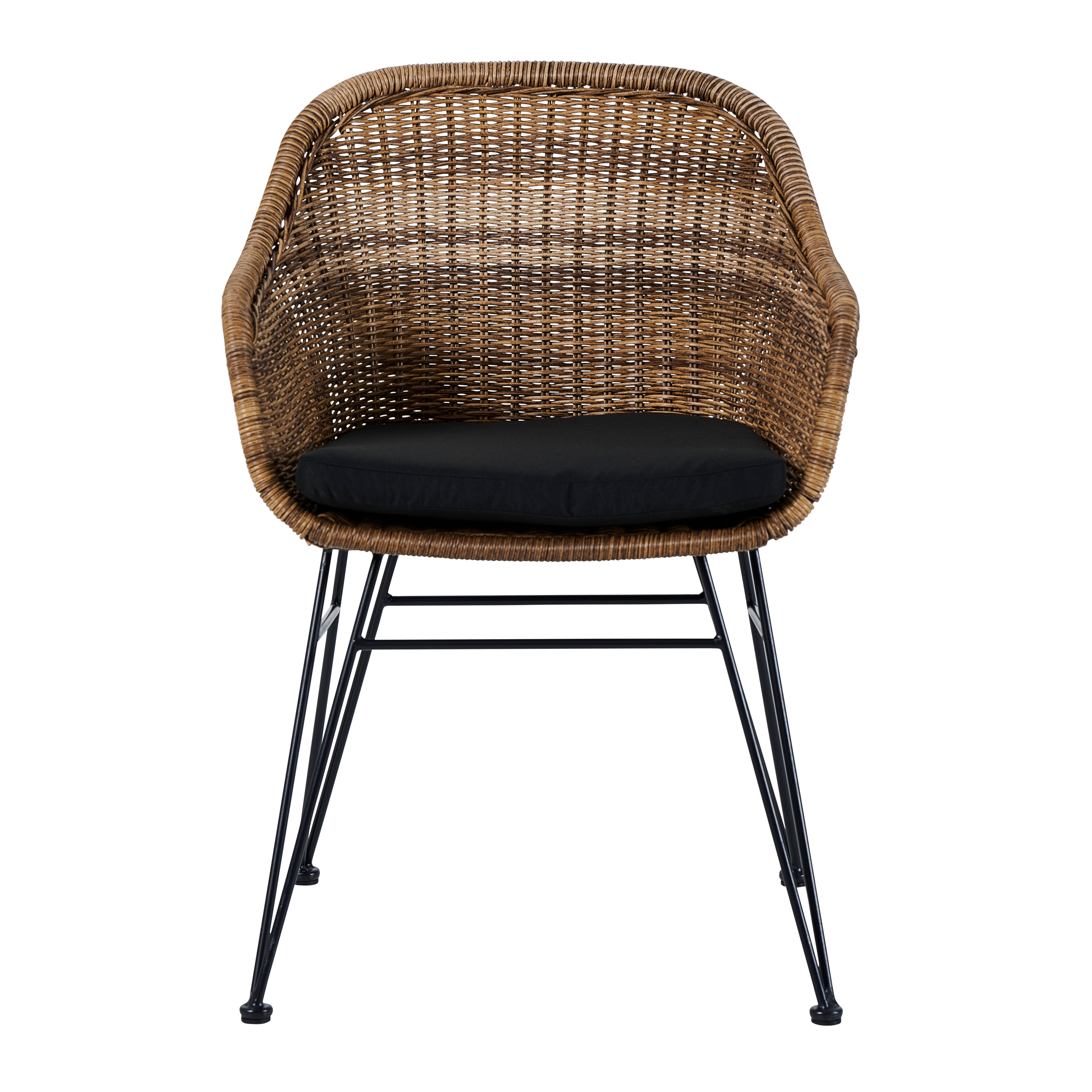 VIENNA Eetkamerstoel kuip zwart, naturelH 78 x B 57 x D 61 cm