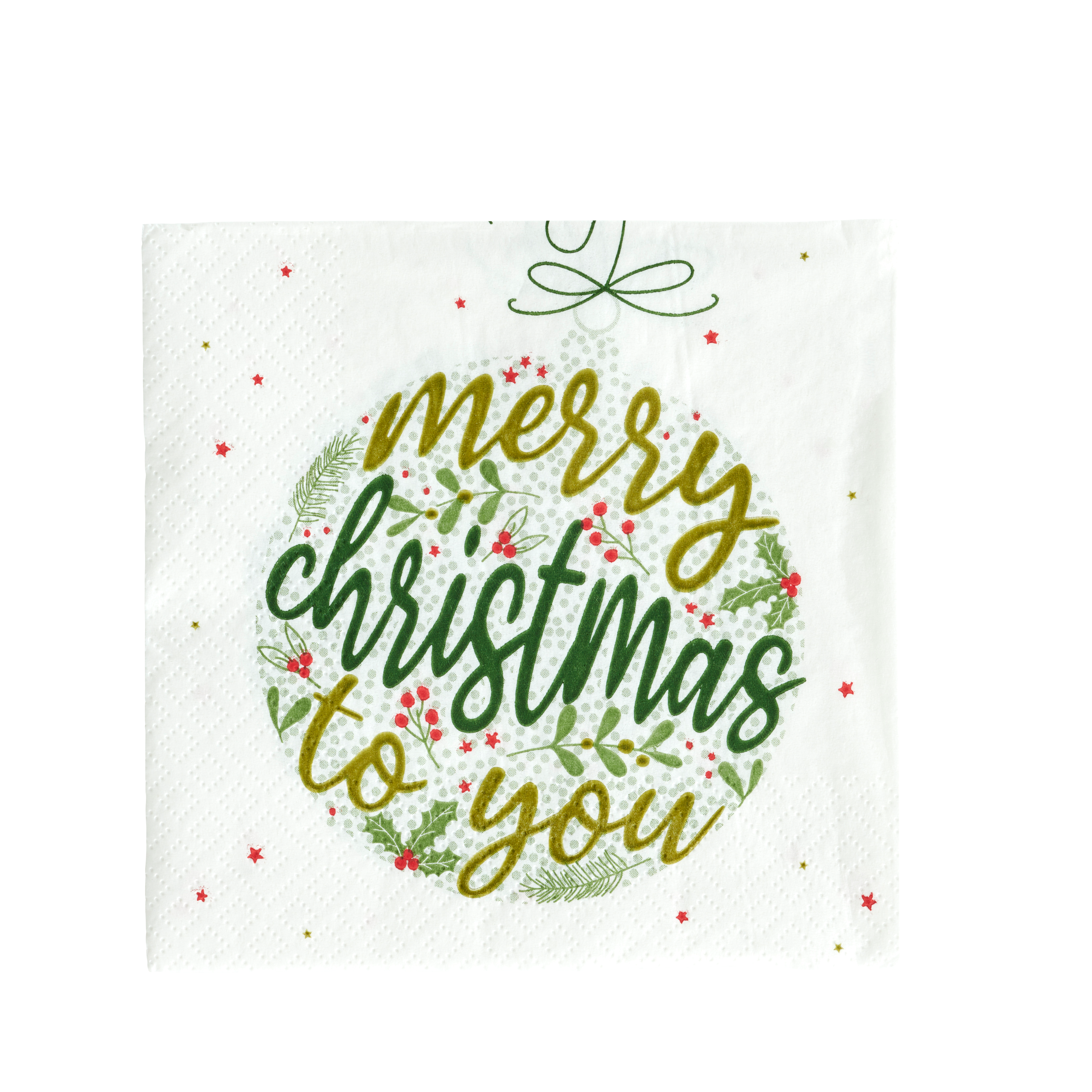 MERRY TO YOU Set van 20 servetten groenB 33 x L 33 cm