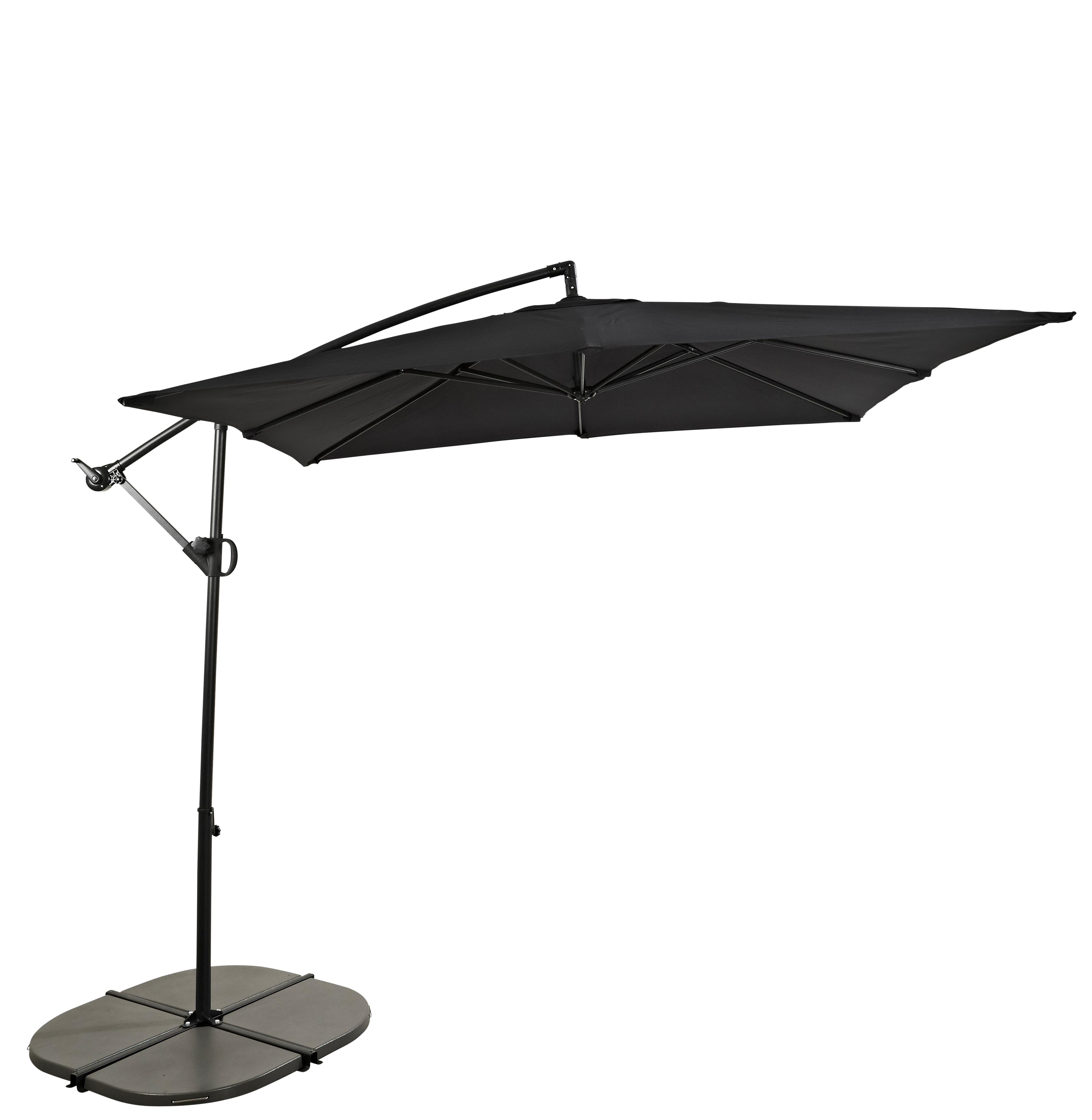 FIJI Hangparasol zonder parasolvoet zwartH 250 x B 250 cm - CASA