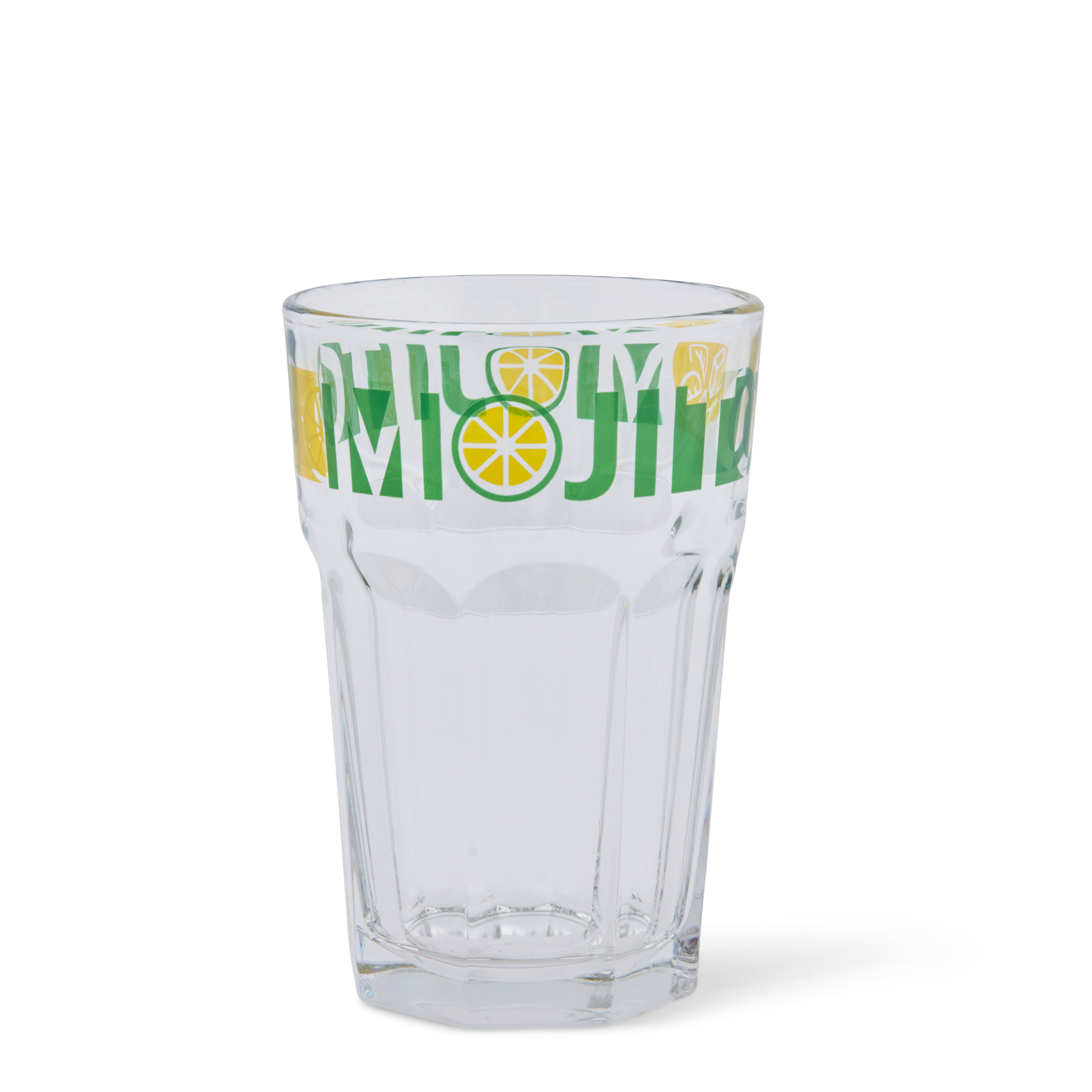 COCKTAILS Glas 41 CL geel, groen, transparant - set van 6 H 12,9 cm - Ø 8 cm