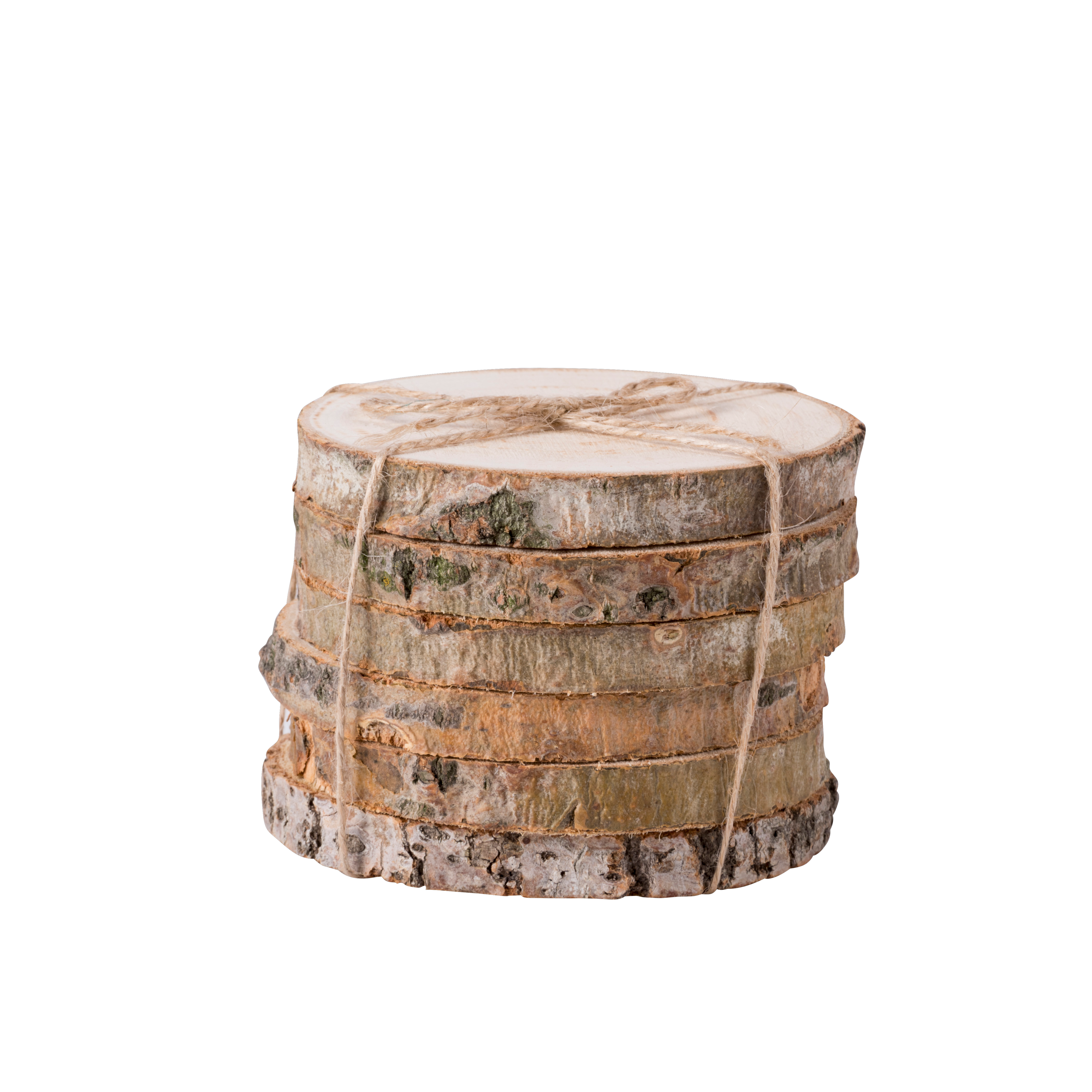 MADERA Glasonderzetters set van 6 naturelH 1 cm - Ø 10 cm