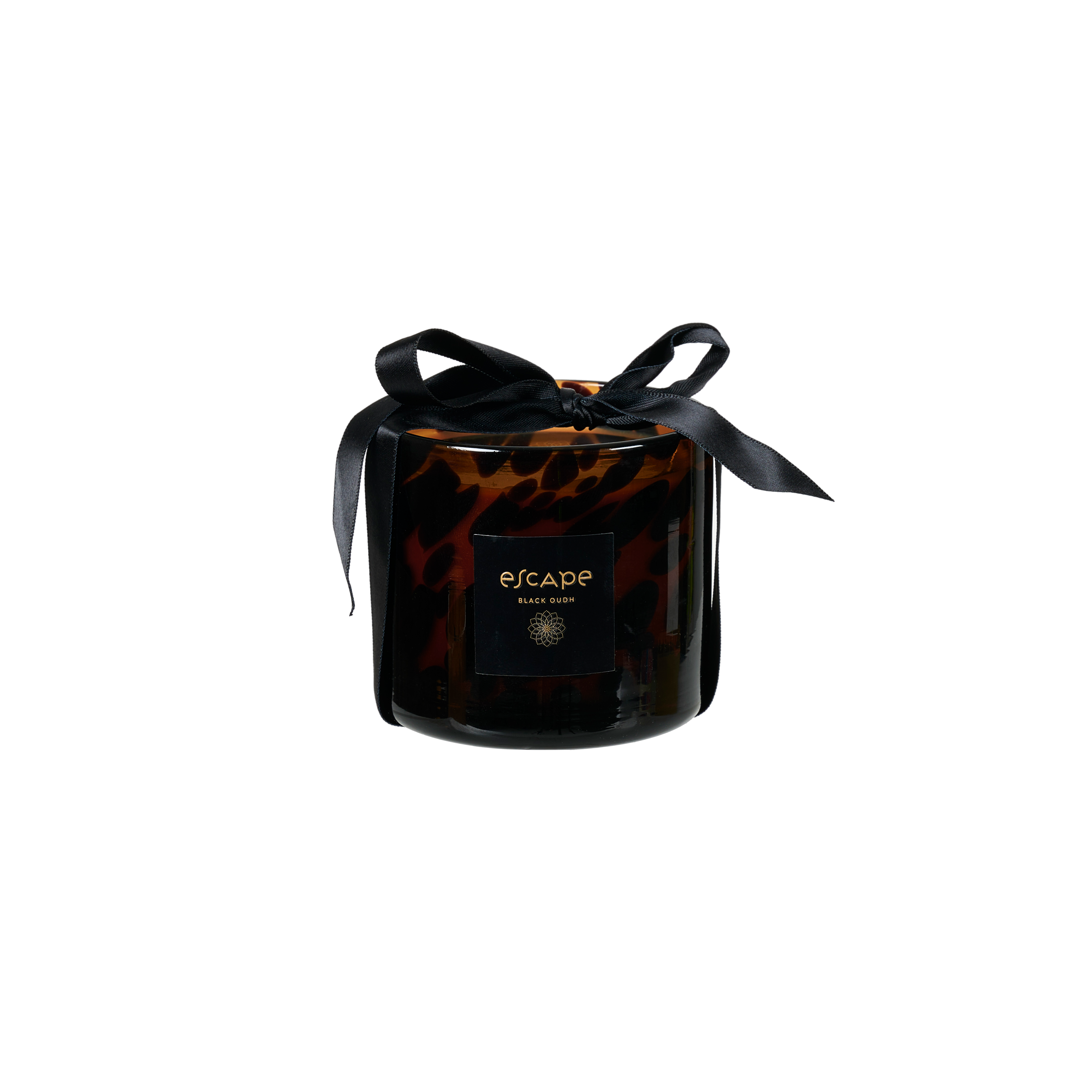 ESCAPE BLACK OUDH Geurkaars in glas zwart, bruin, multicolorH 8 cm - Ø 8 cm