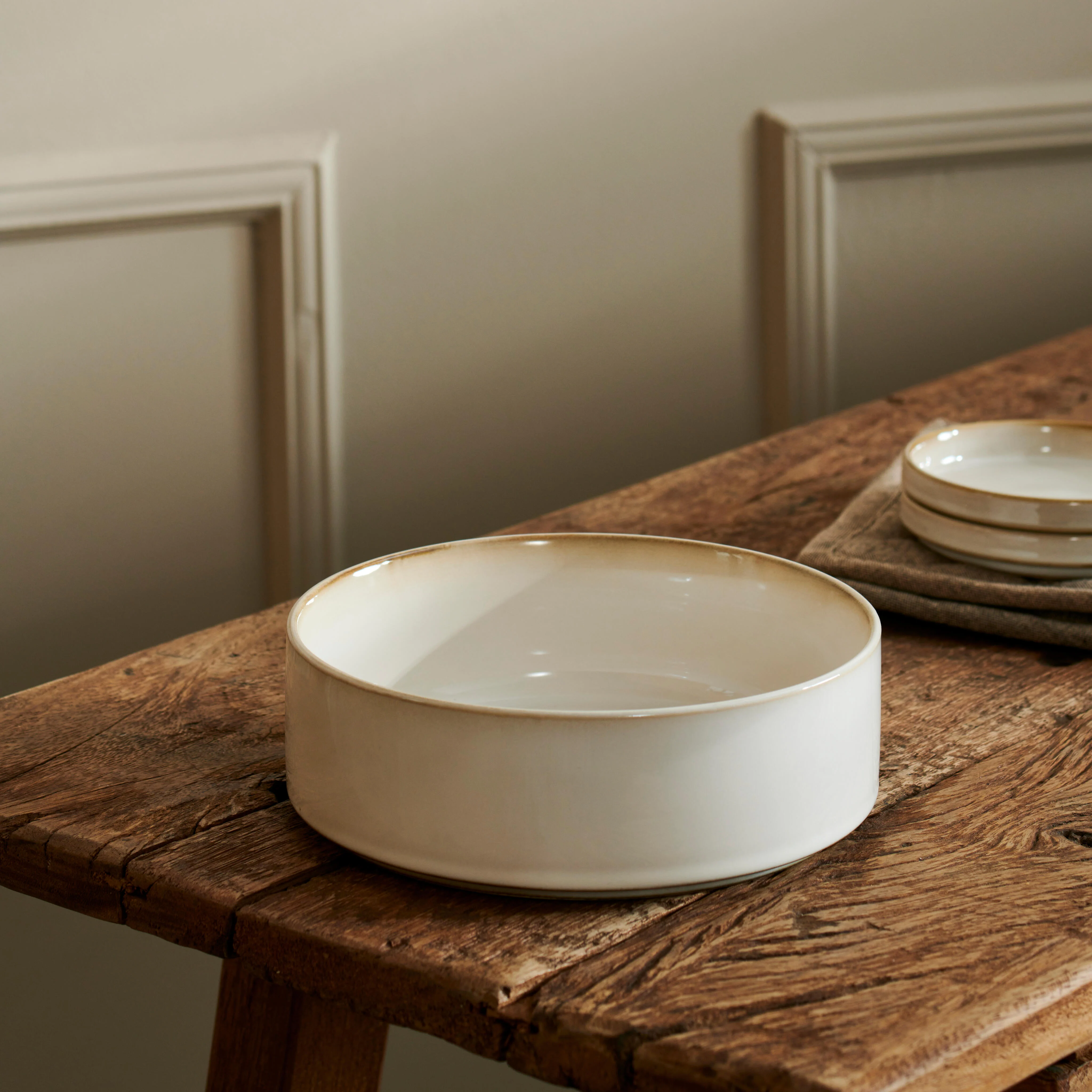 MINERAL MARBLE Bowl 100 CL wit - set van 4 H 6,5 cm - Ø 20 cm