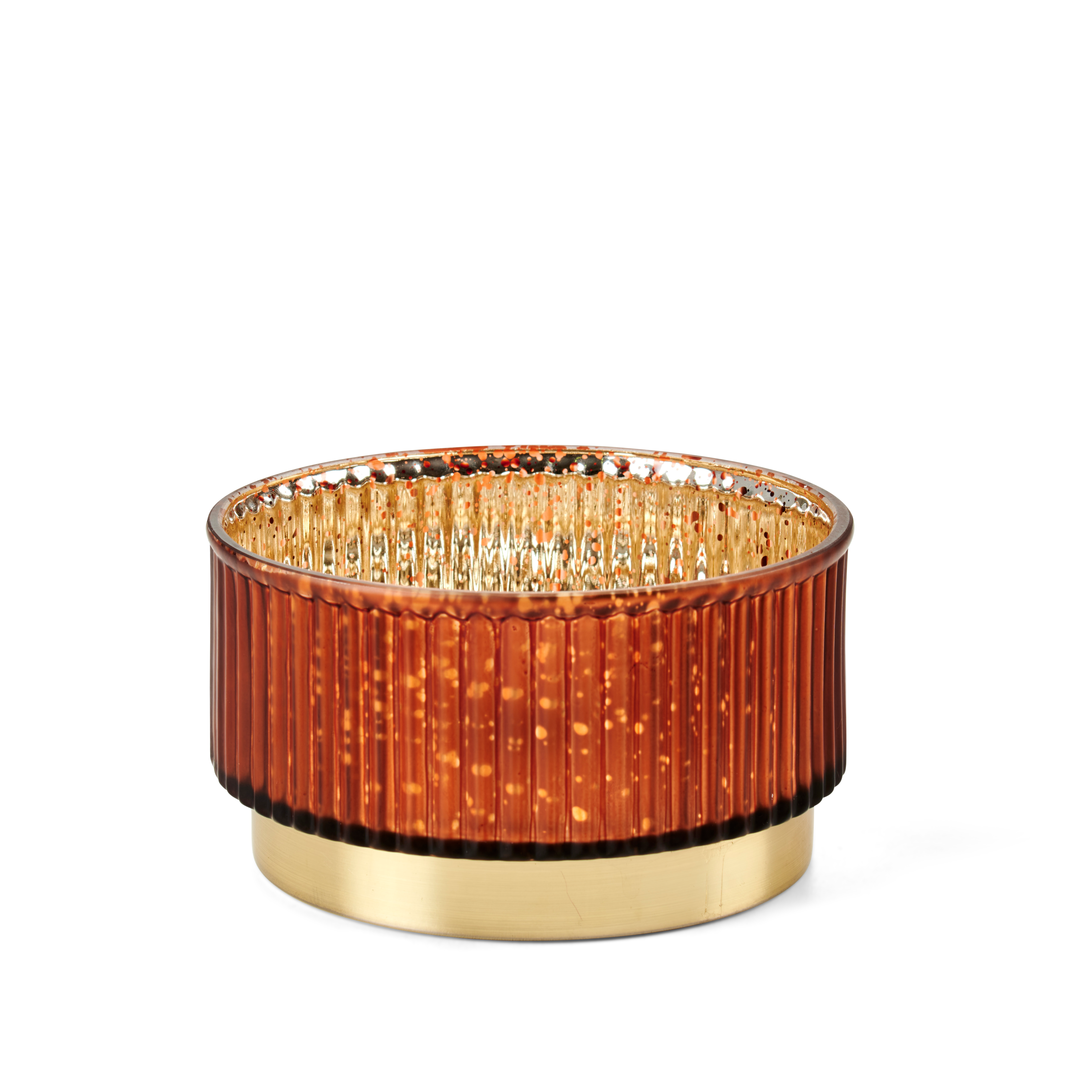 DUBAI Theelichthouder bruinH 8,5 cm - Ø 16 cm