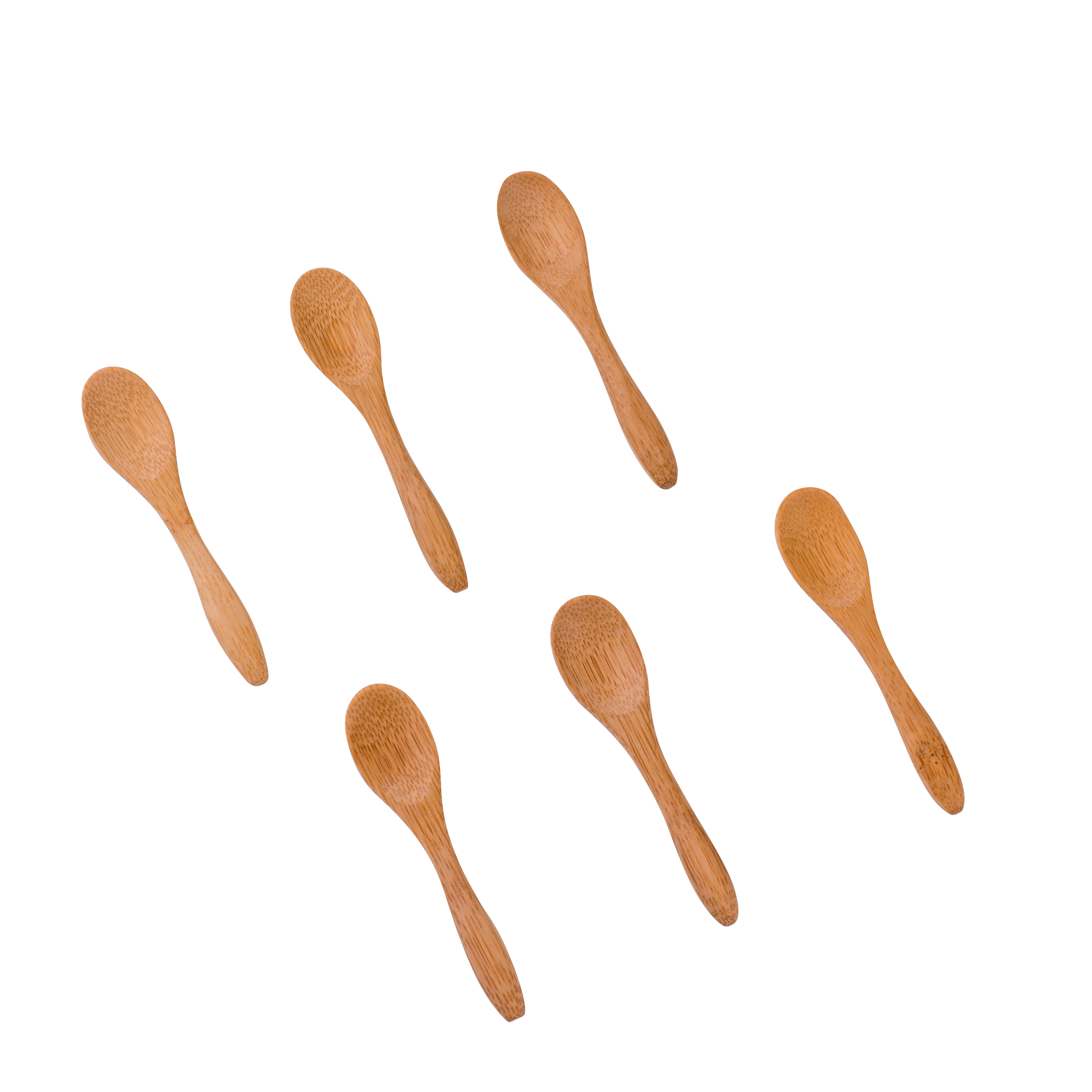 BAMBOO Lepeltjes set van 6 naturelL 9,5 cm