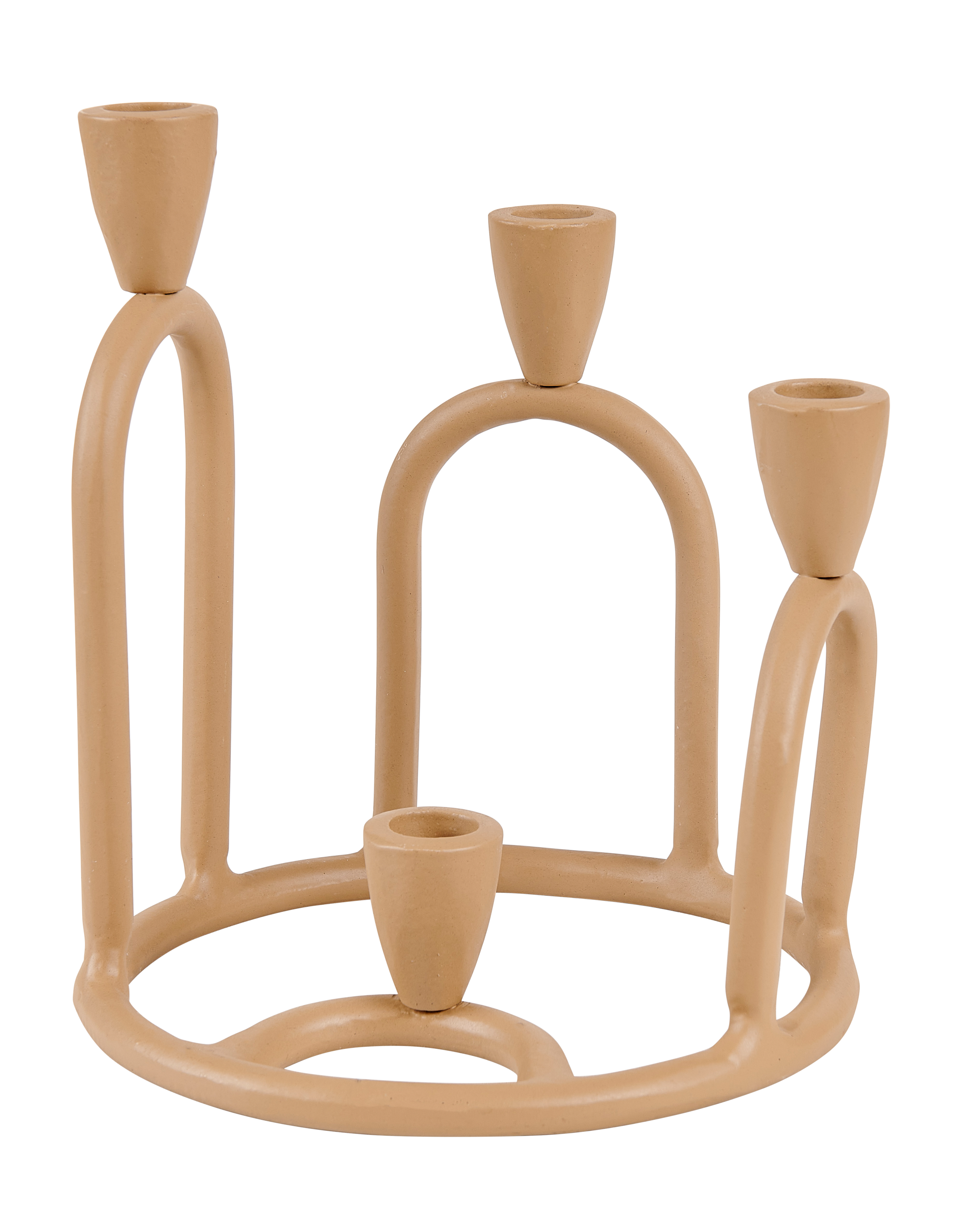 RINGS Kandelaar voor 4 kaarsen lichtbruinH 22 cm - Ø 19 cm