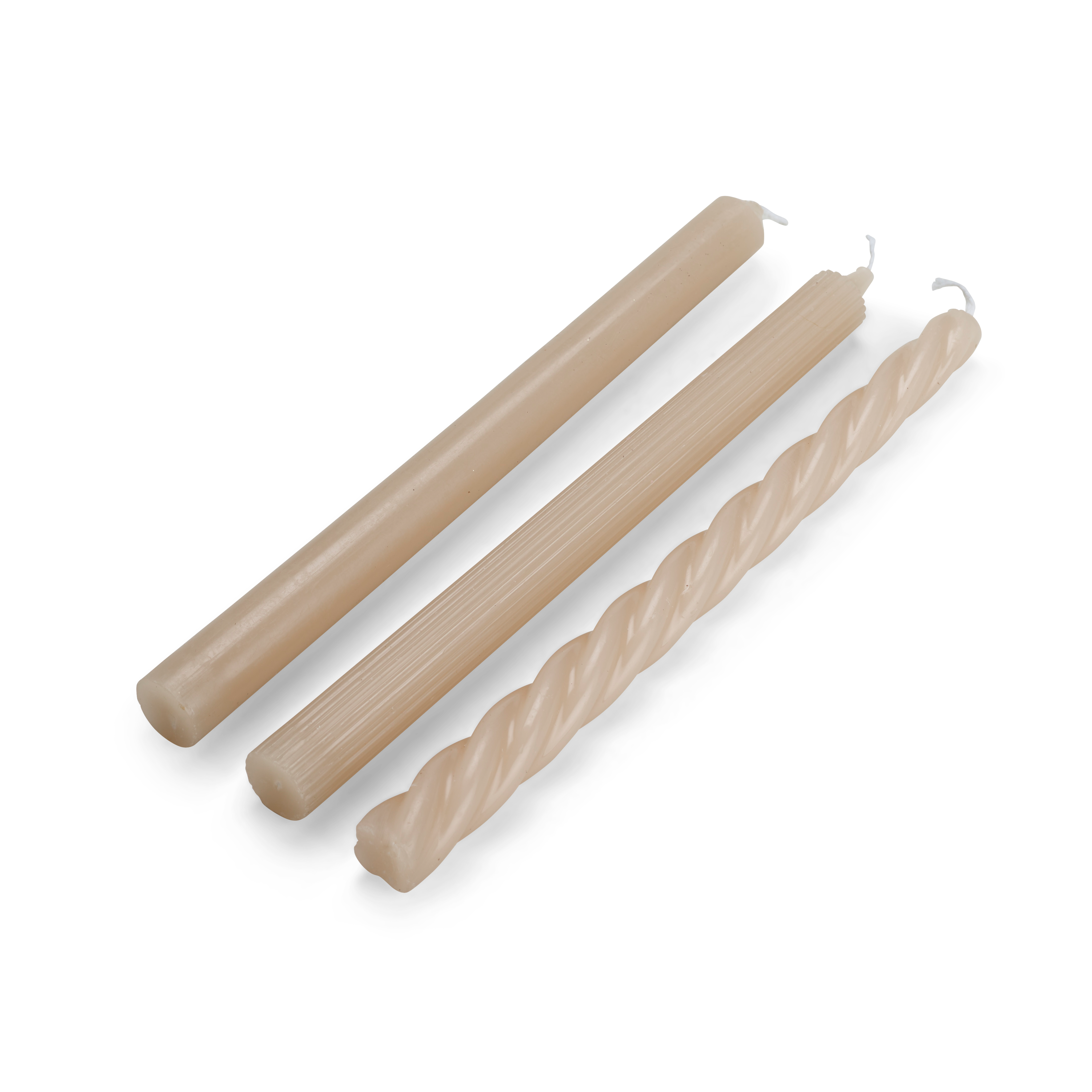 TRIO Kaars S/3 grijsH 25 cm - Ø 2,2 cm
