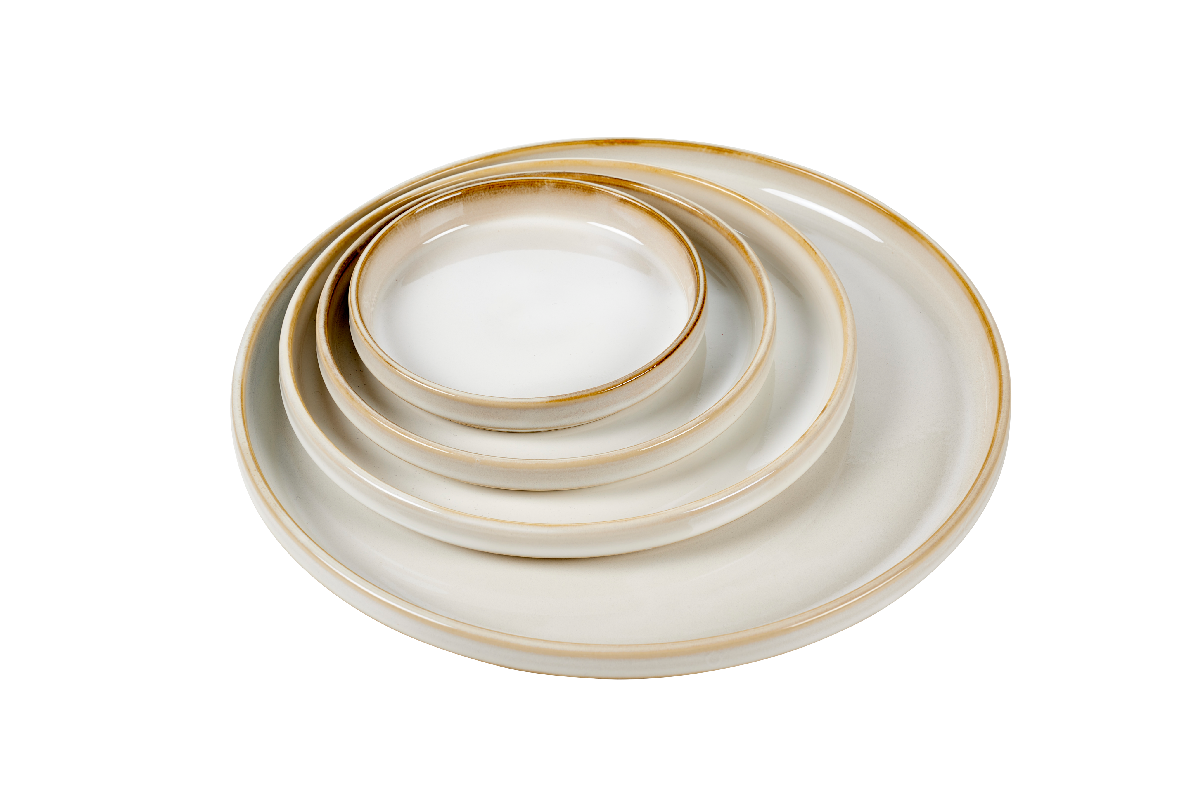 MINERAL MARBLE Bord wit - set van 4 Ø 16 cm