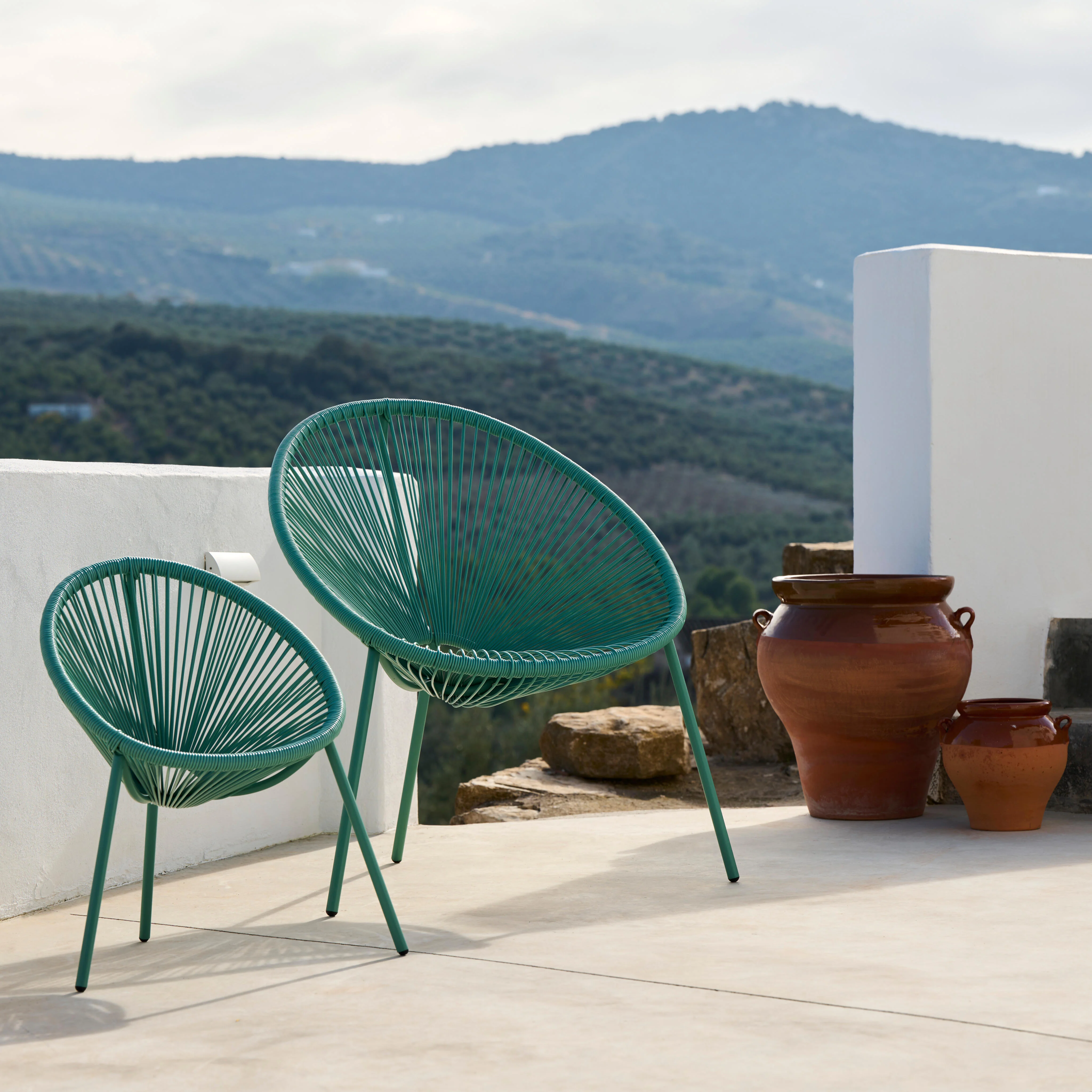 ACAPULCO Lounge stoel aquaH 82 x B 75 x D 69 cm - CASA