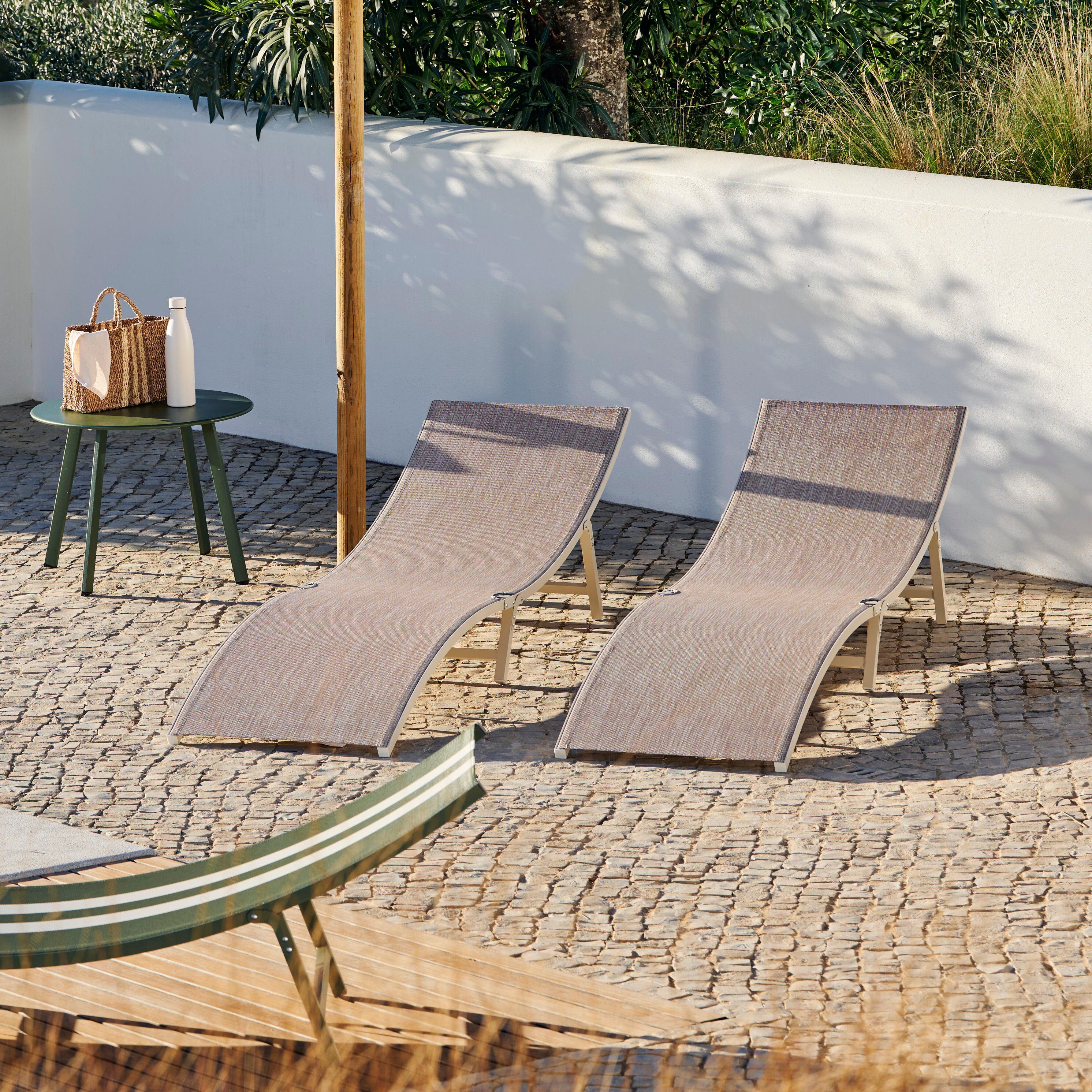 SILVES Ligbed set van 2 zandSet van 2 ligbedden