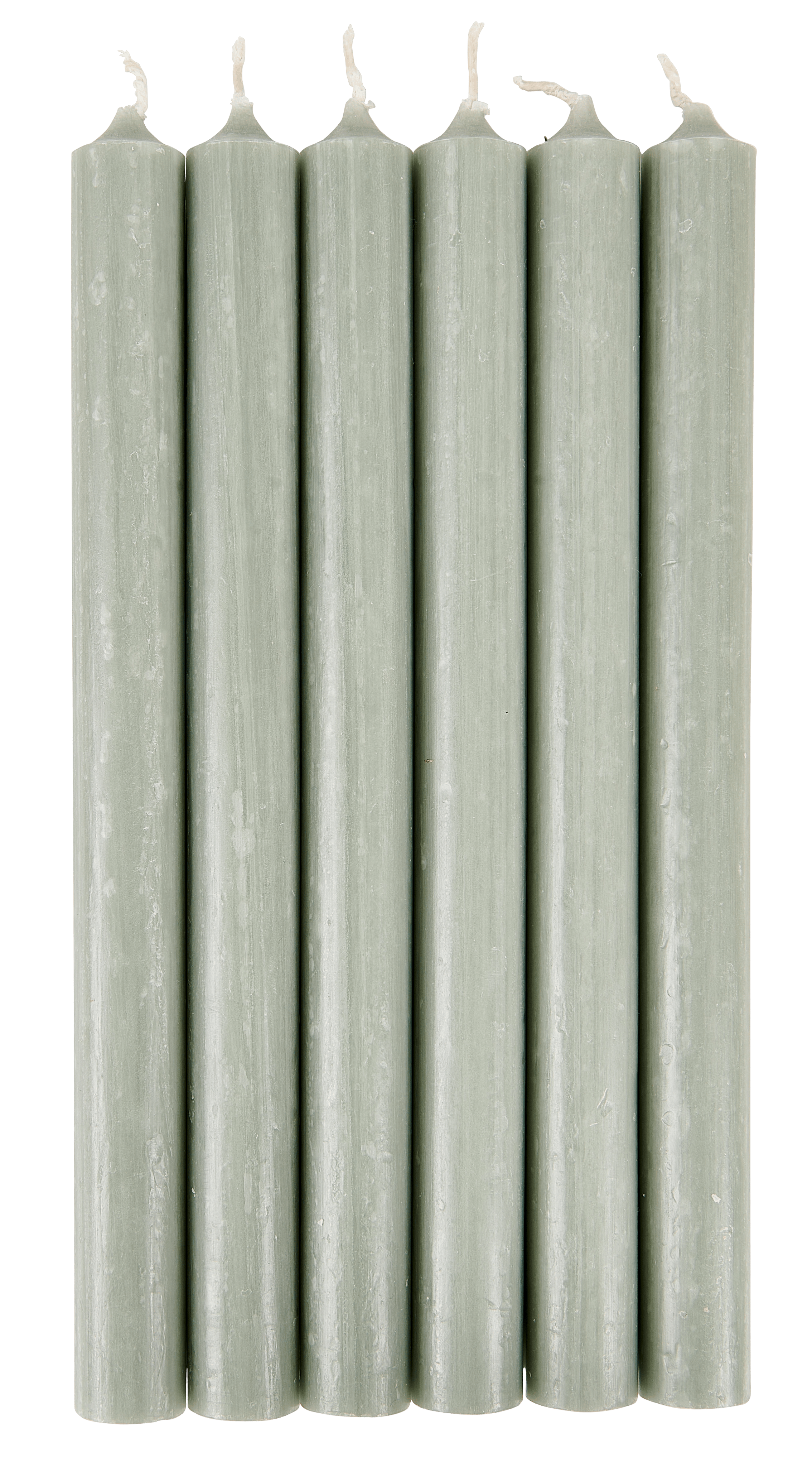 FINA Kaarsen set van 6 groenH 25 cm - Ø 2,2 cm