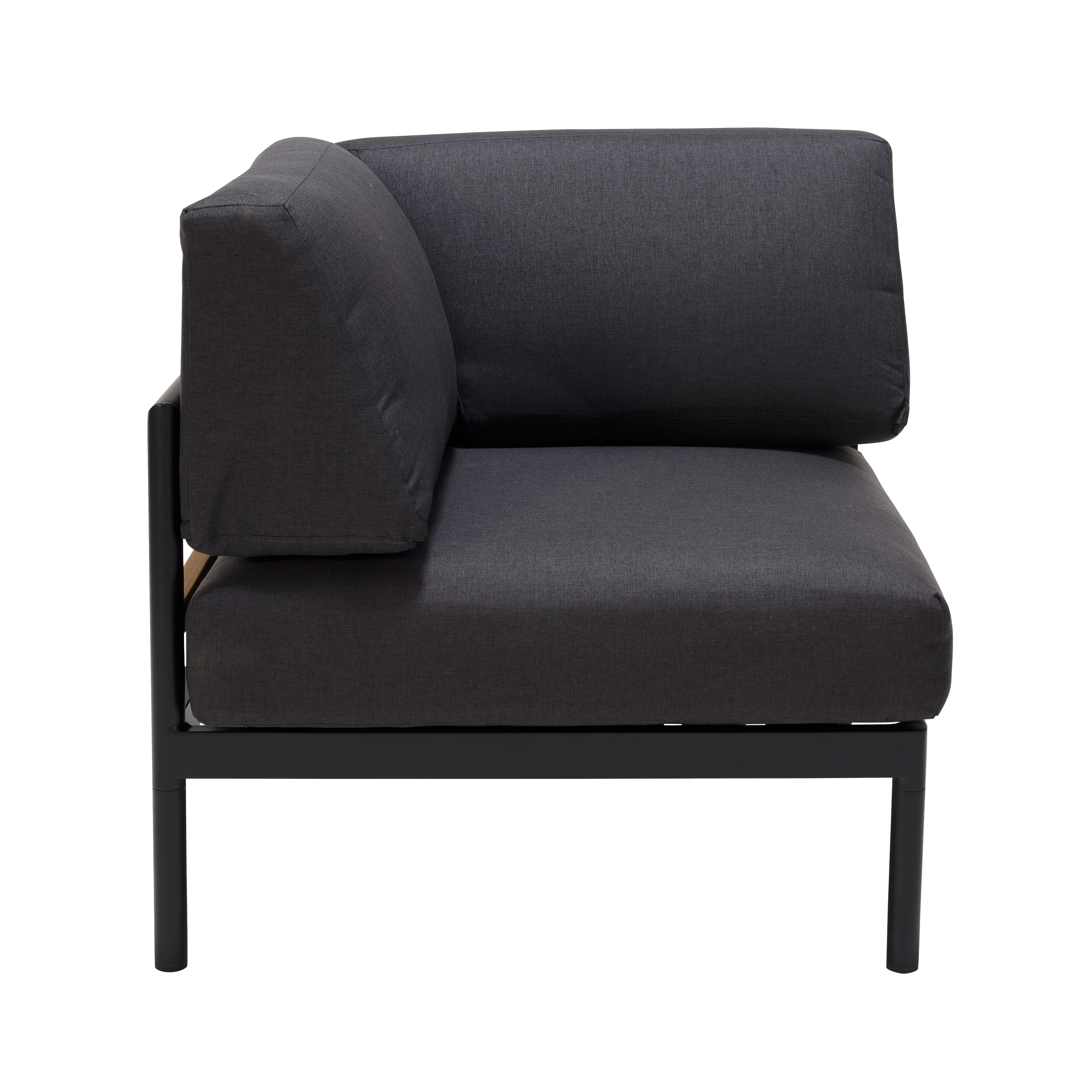 HANNA Lounge teak hoekzetel zwartH 59 x B 77,2 x L 77,2 cm