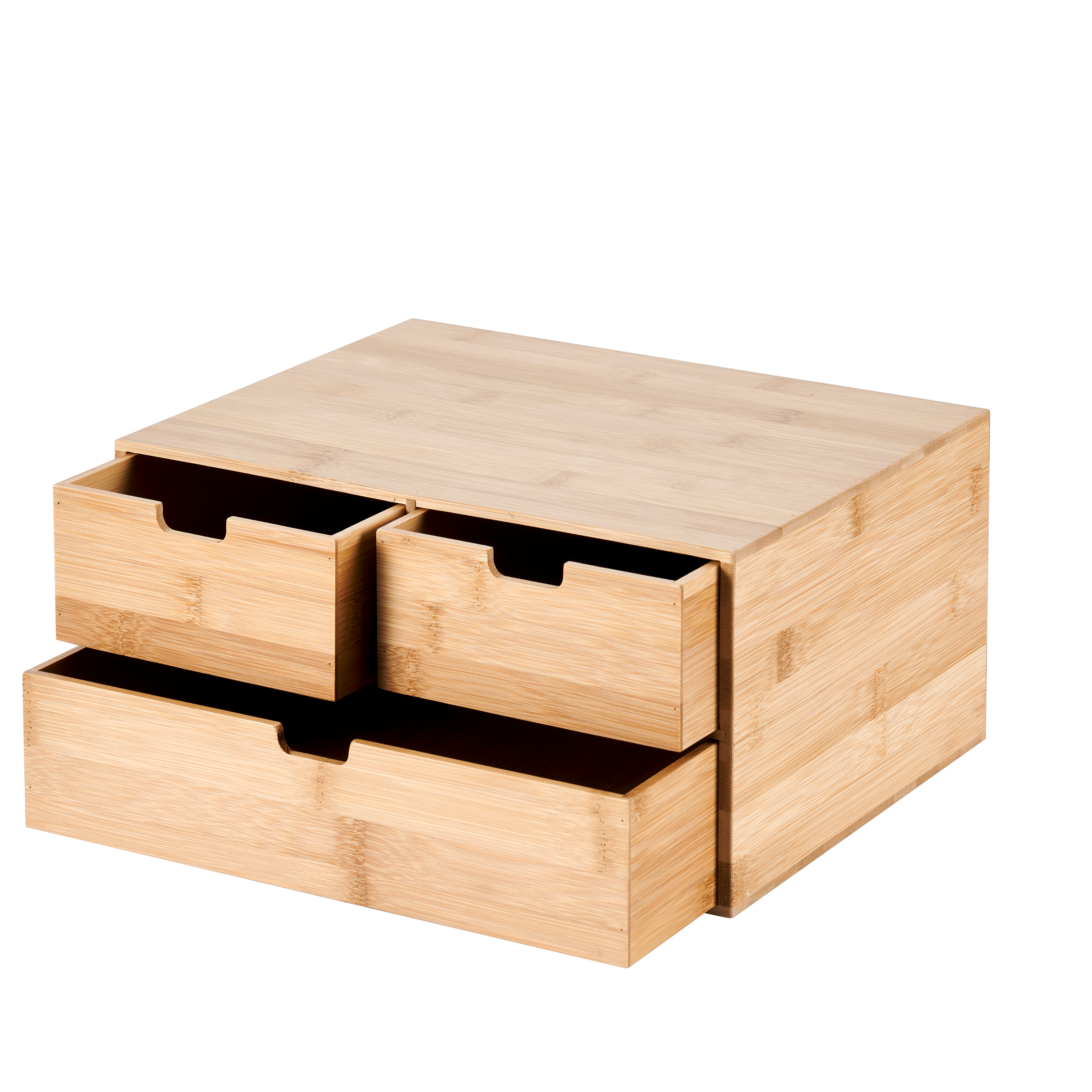 BAMBOO Opbergkast 3 laden naturelH 16 x B 33,5 x D 24 cm