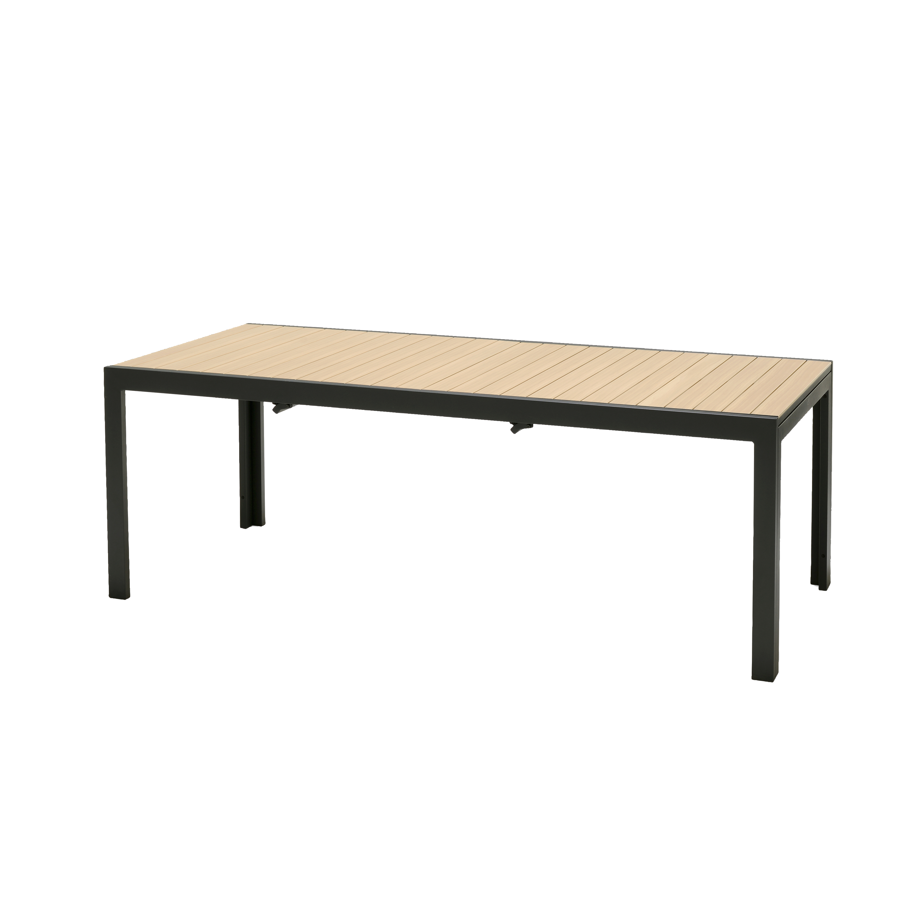 ETHAN Uittrekbare tafel zwart, naturelH 76 x B 95 x L 205 cm