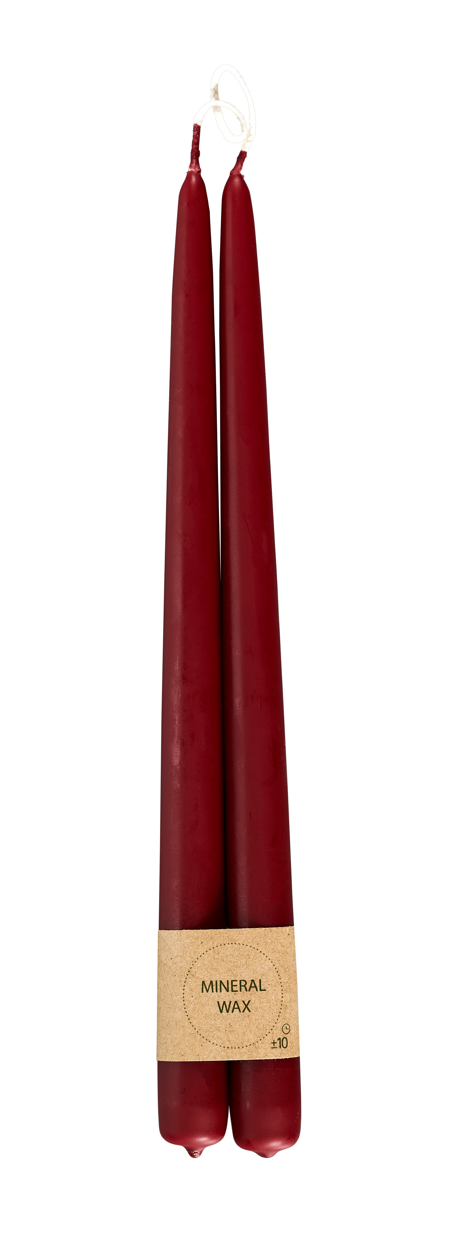 DUO Dinerkaarsen set van 2 roodL 30 cm - Ø 2,2 cm