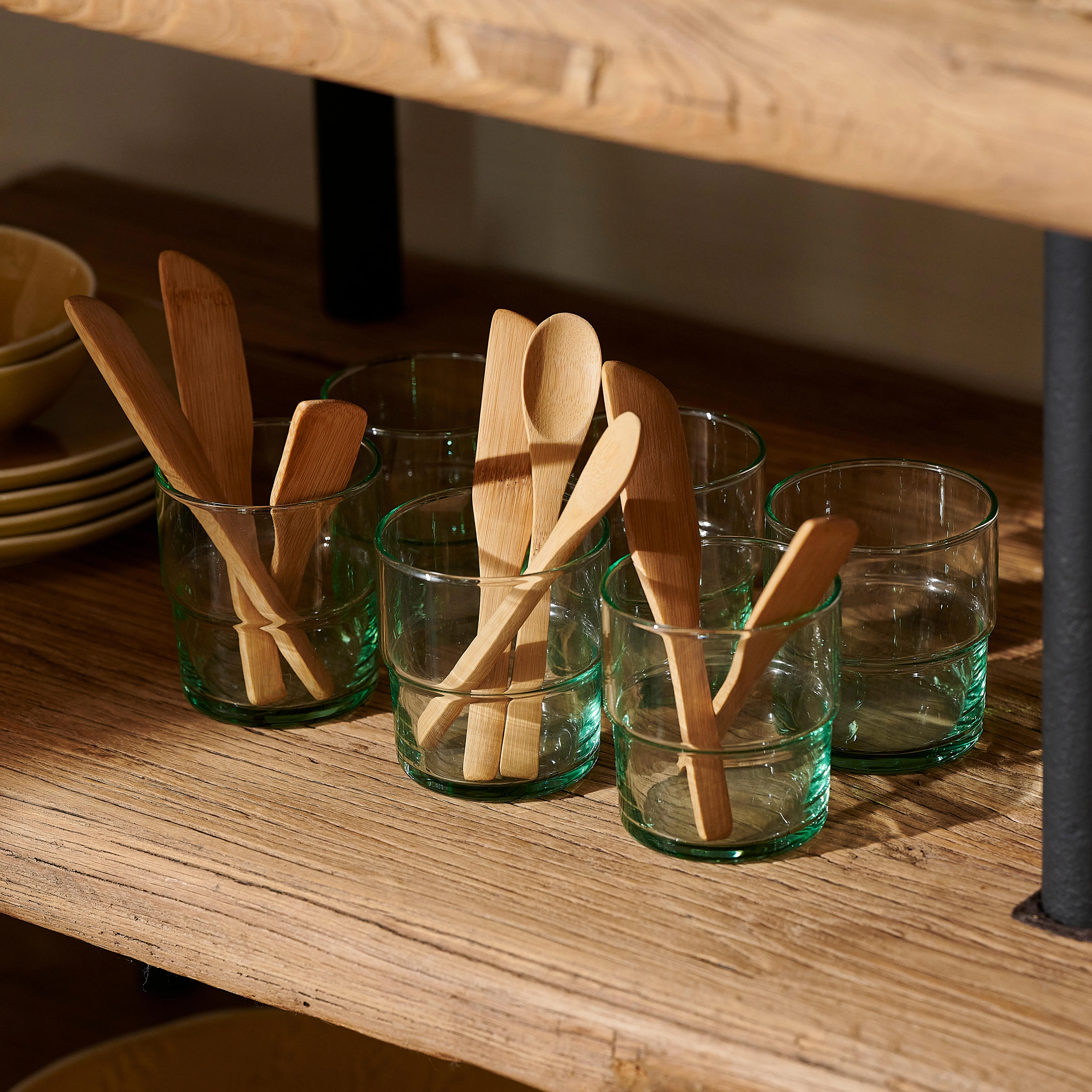 GREEN Glas 30 CL groen - set van 6 H 8,5 cm - Ø 8 cm