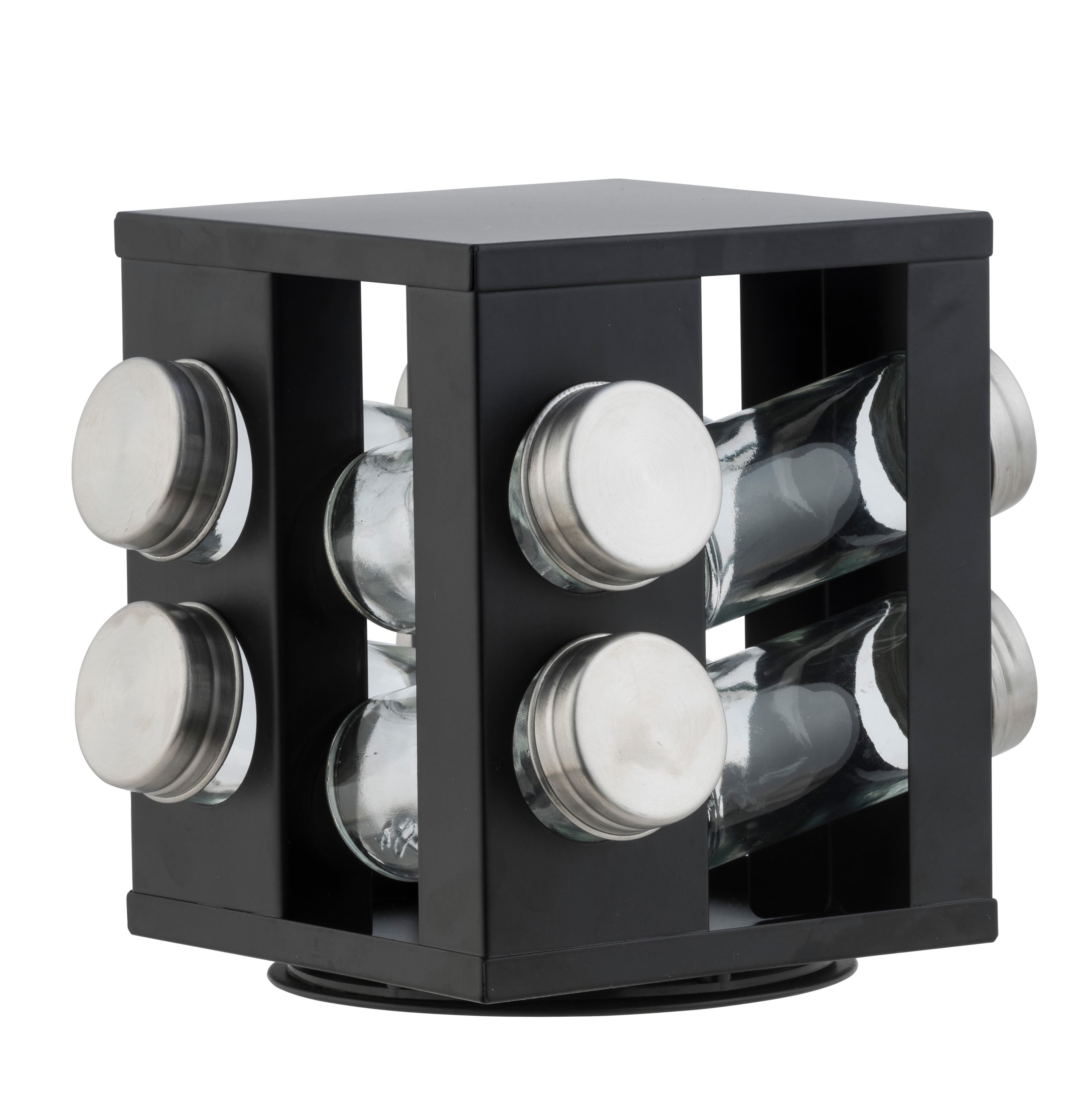 INDUSTRIA Kruidencarrousel 8 potjes zwartH 17,5 x B 17,2 x D 17,2 cm