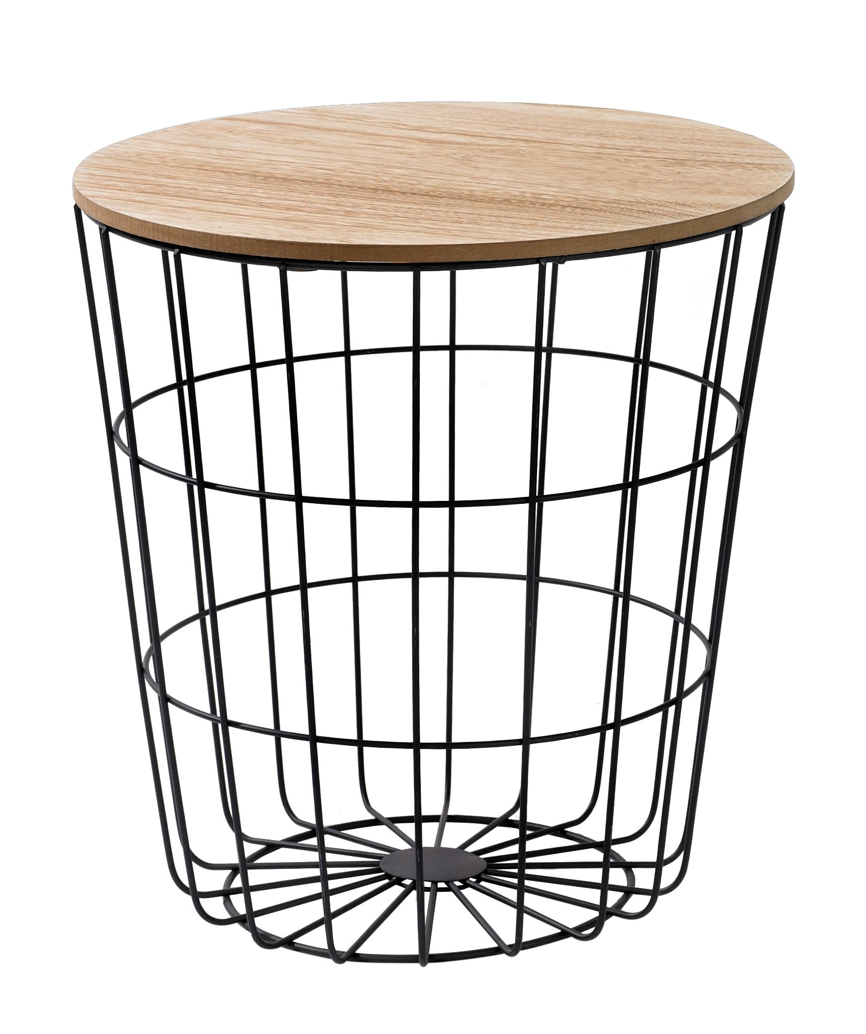WIRE Bijzettafel zwart, naturelH 41,5 cm - Ø 39,5 cm