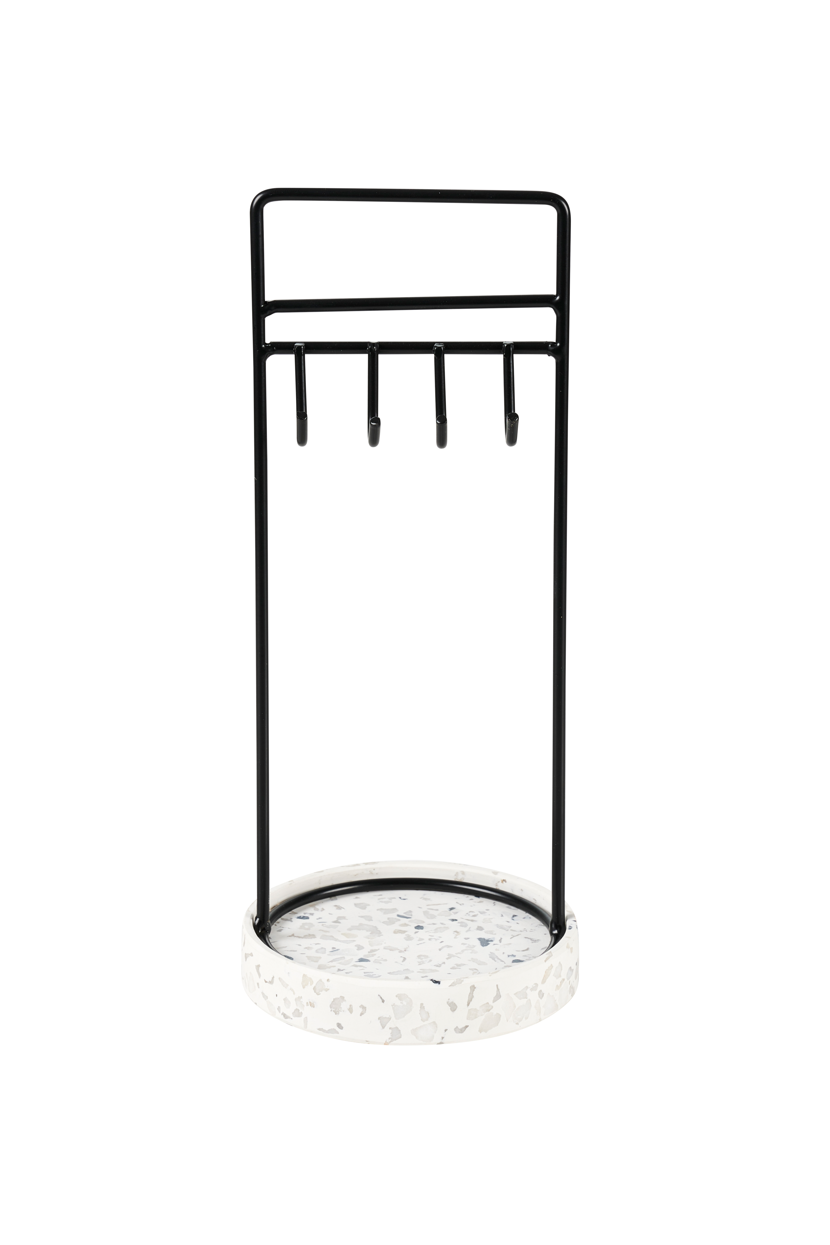 TERRAZZO Juwelenrek zwart, wit, grijsH 23 x B 10 cm - Ø 10 cm