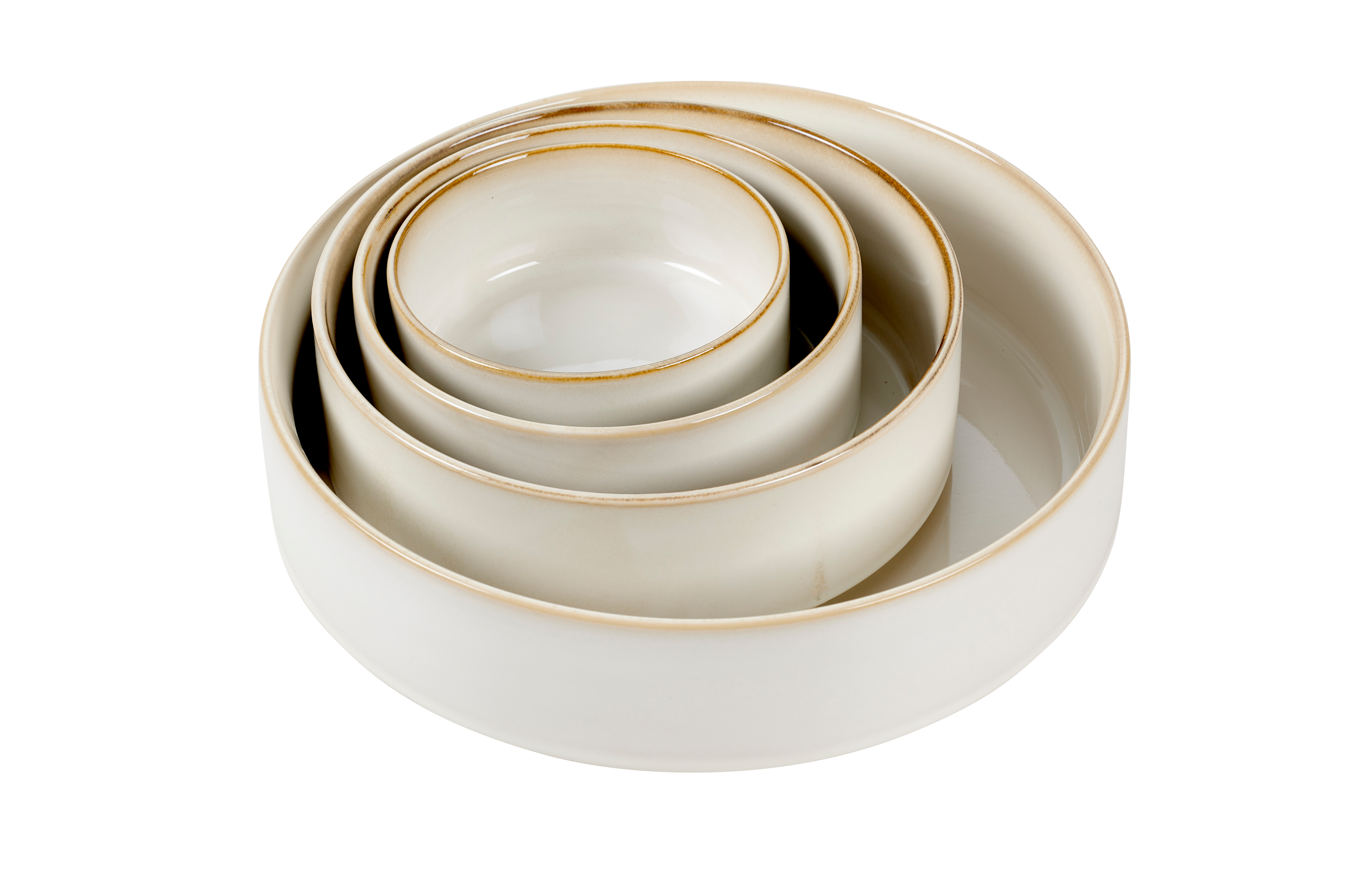 MINERAL MARBLE Bowl 100 CL wit - set van 4 H 6,5 cm - Ø 20 cm