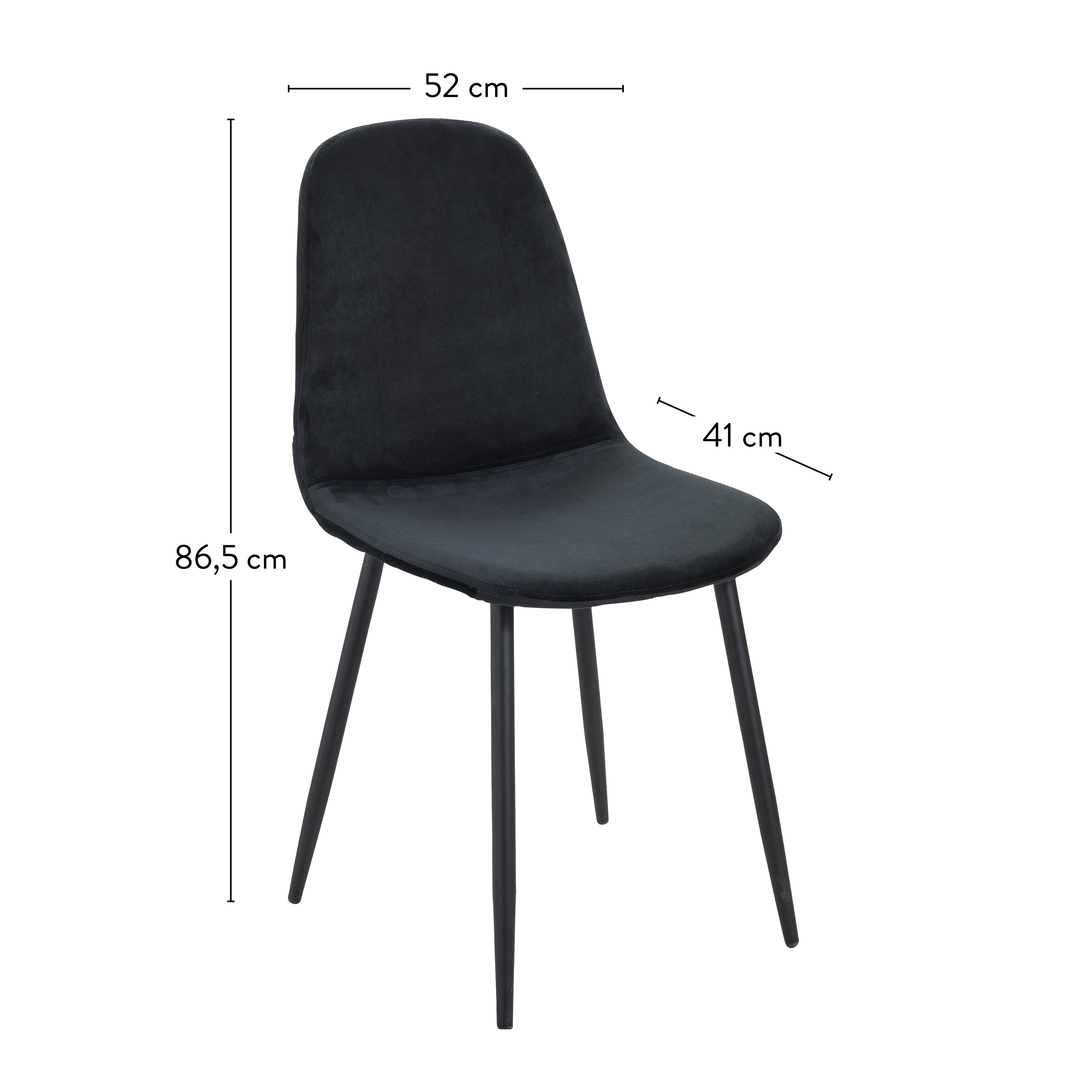 SILKE Eetkamerstoel zwartH 86,5 x B 52 x D 41 cm