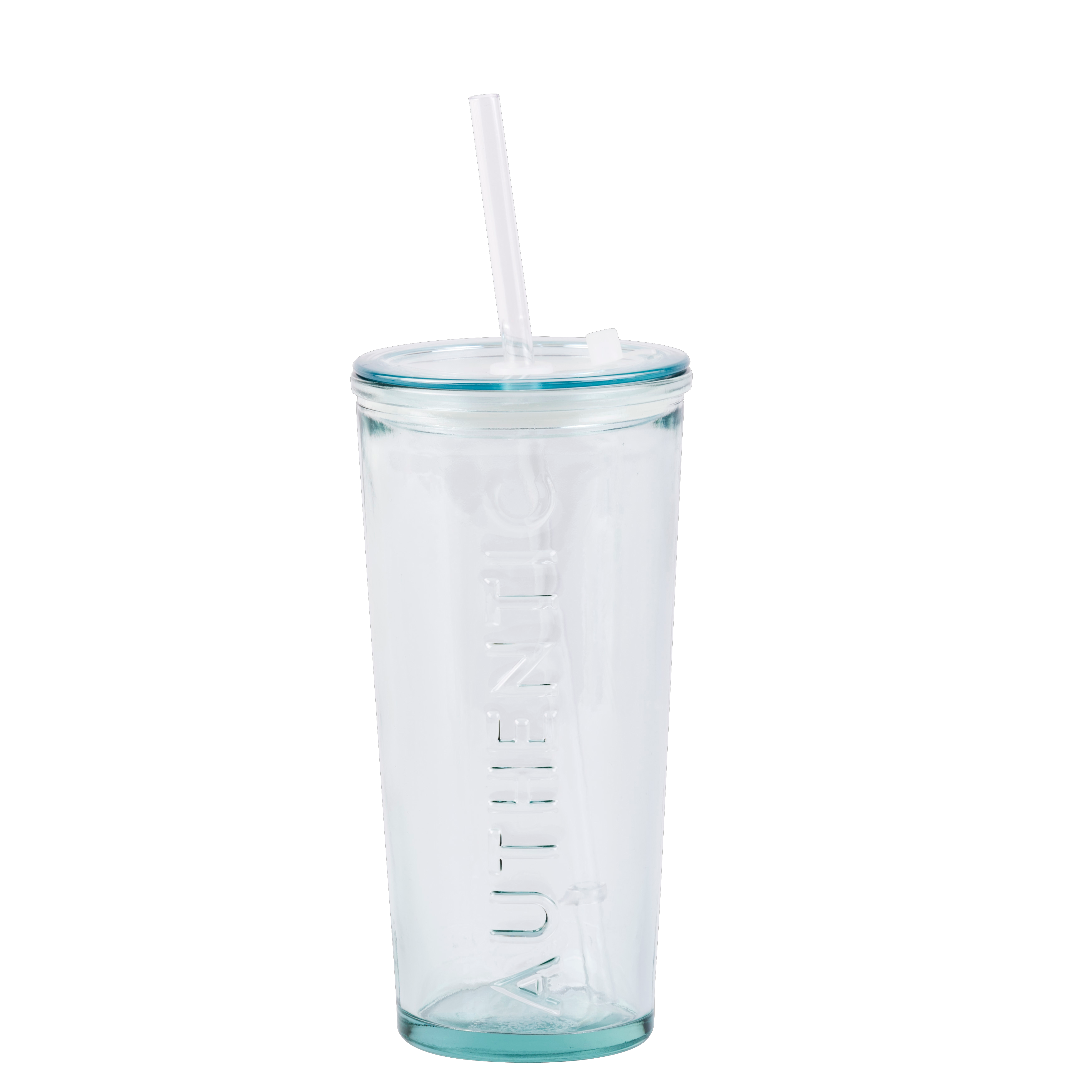 AUTHENTIC Glas met rietje transparant - set van 6 H 17 cm - Ø 8,5 cm