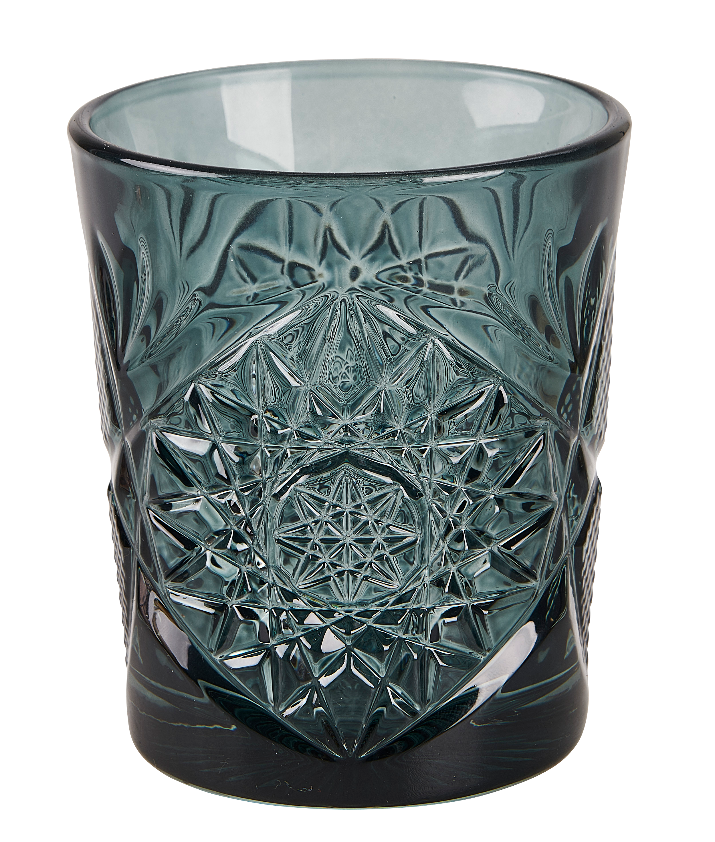 HOBSTAR Glas 35 CL groen, donkergroen - set van 6 H 10,3 cm - Ø 8,9 cm