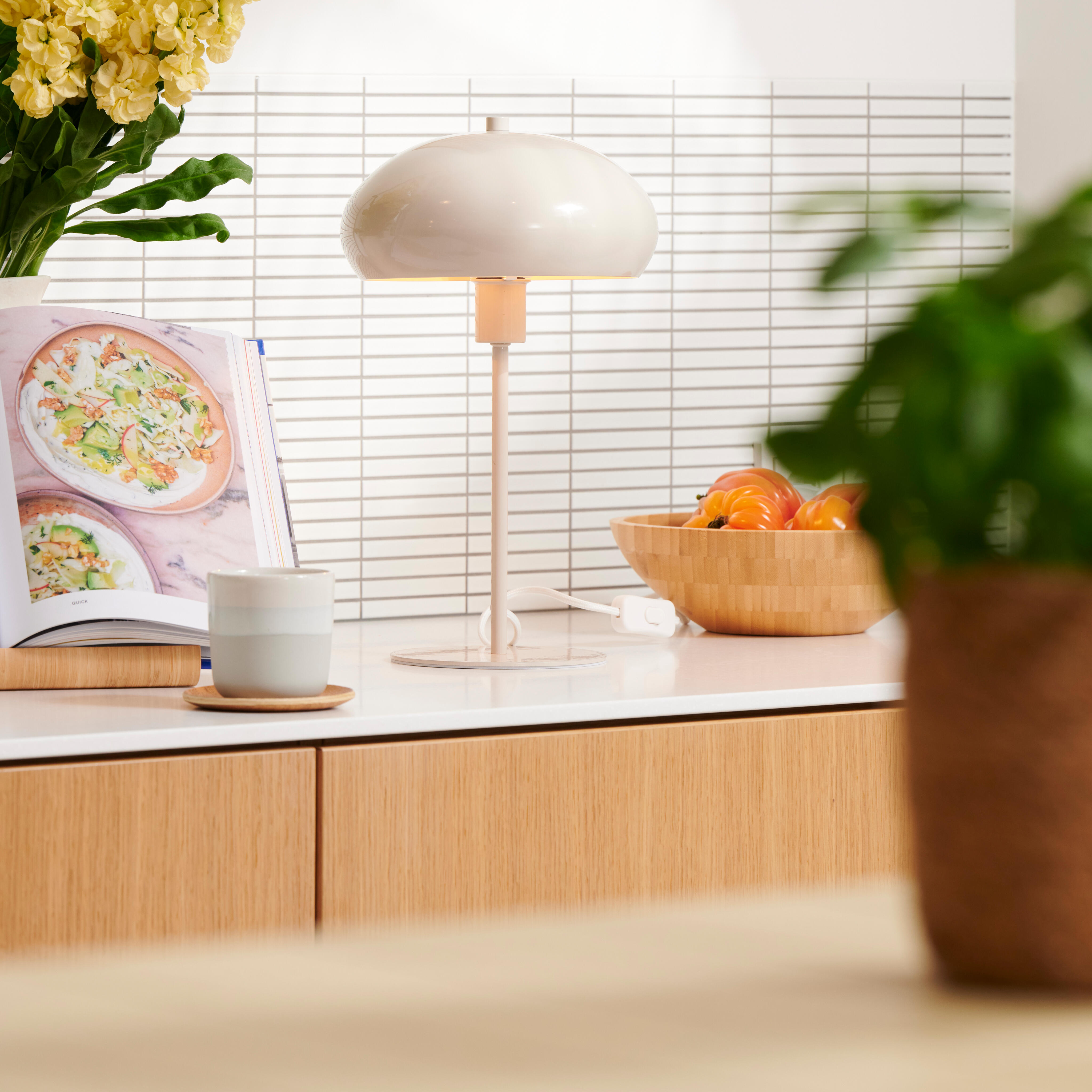 LUCILE Tafellamp beigeH 38 cm - Ø 15 cm - Ø 22 cm