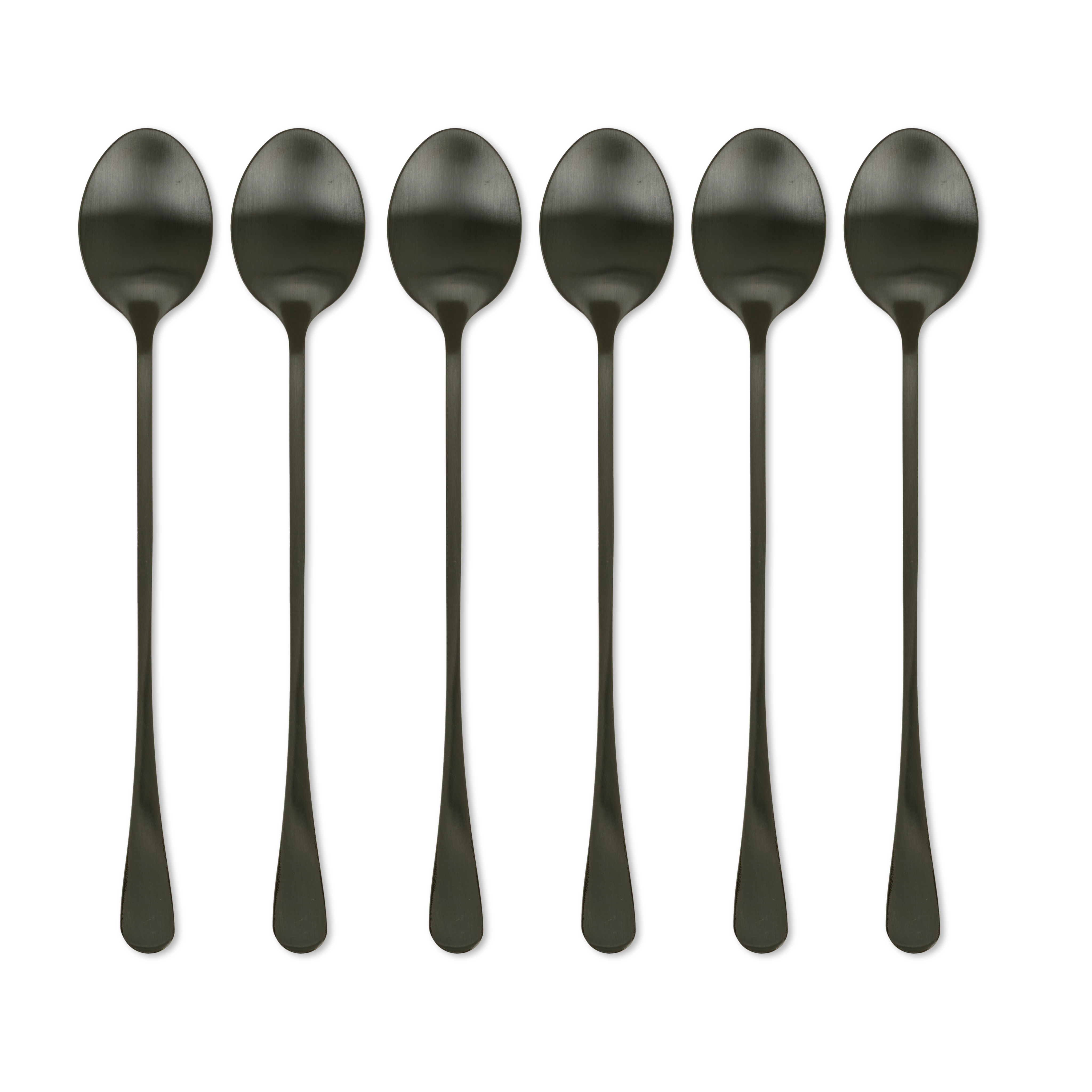 AXELLE Cocktaillepel set van 6 zwartL 20 cm