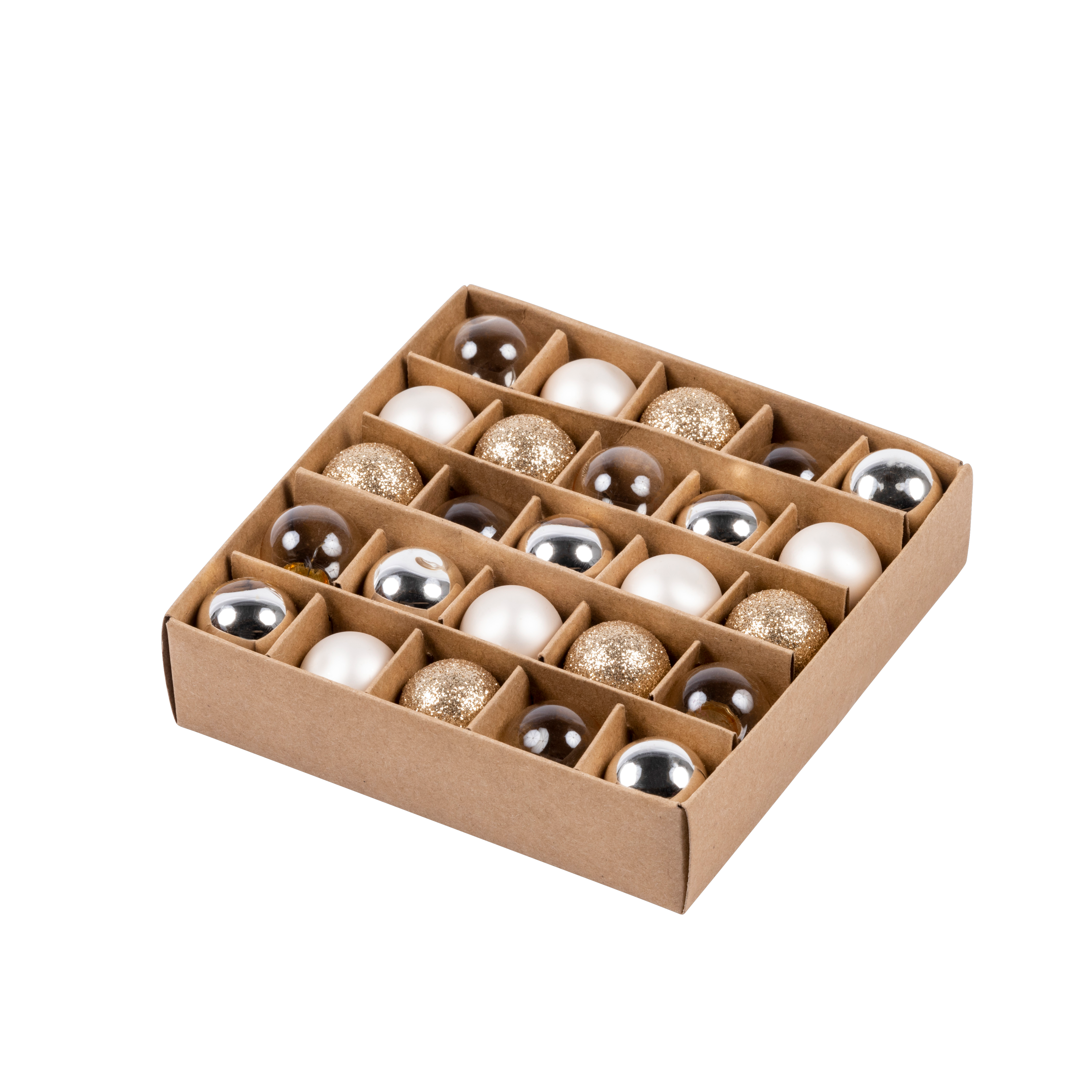 PEARL Kerstbal set van 25 gebroken witØ 2 cm
