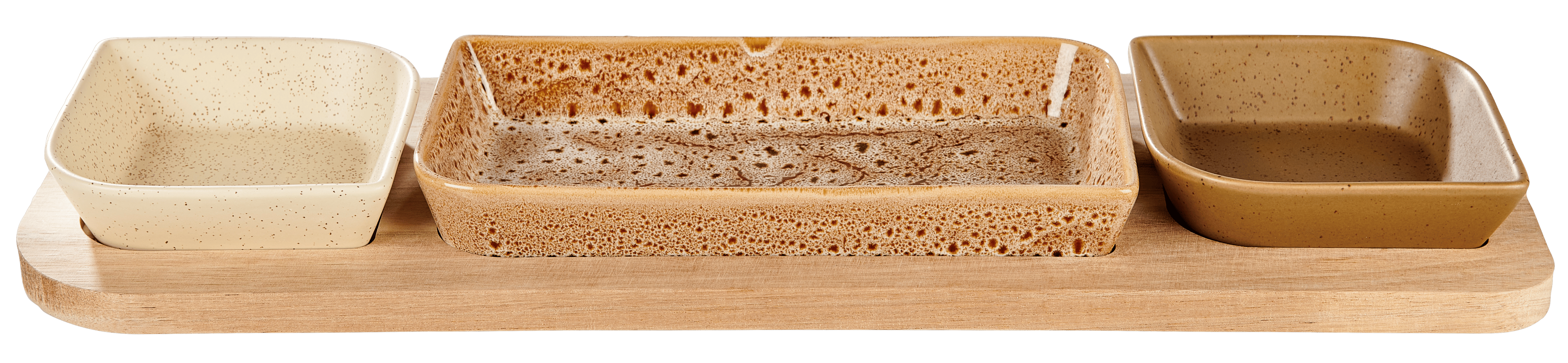 MAKSU Tapasset rechthoekig 4-delig bruin, naturel, olijfgroen, zandH 4,5 x B 50 x D 16 cm