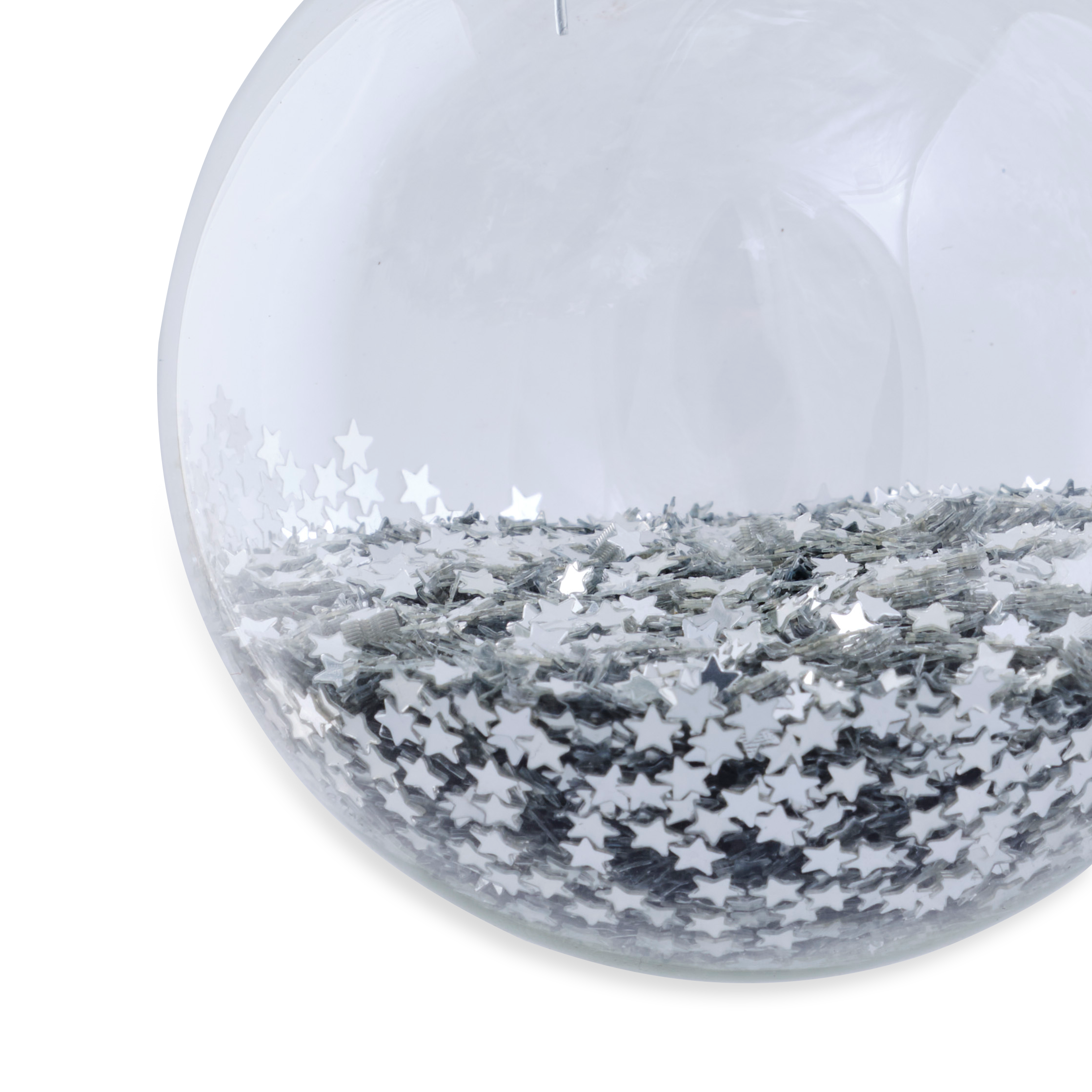 GLANCY Kerstbal zilver, transparantØ 8 cm