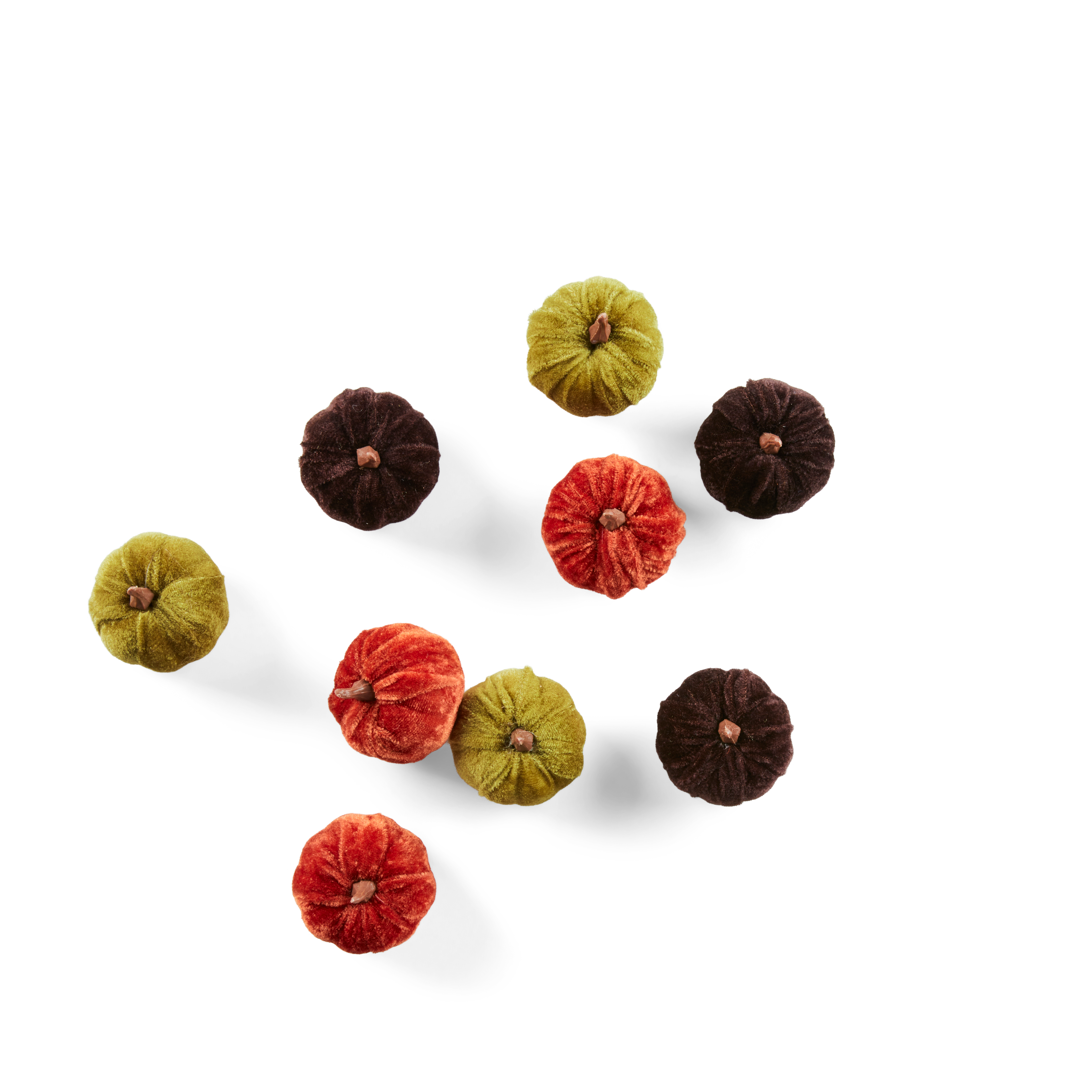 VELVET Decoratieve pompoen set van 3 multicolorØ 6 cm - CASA