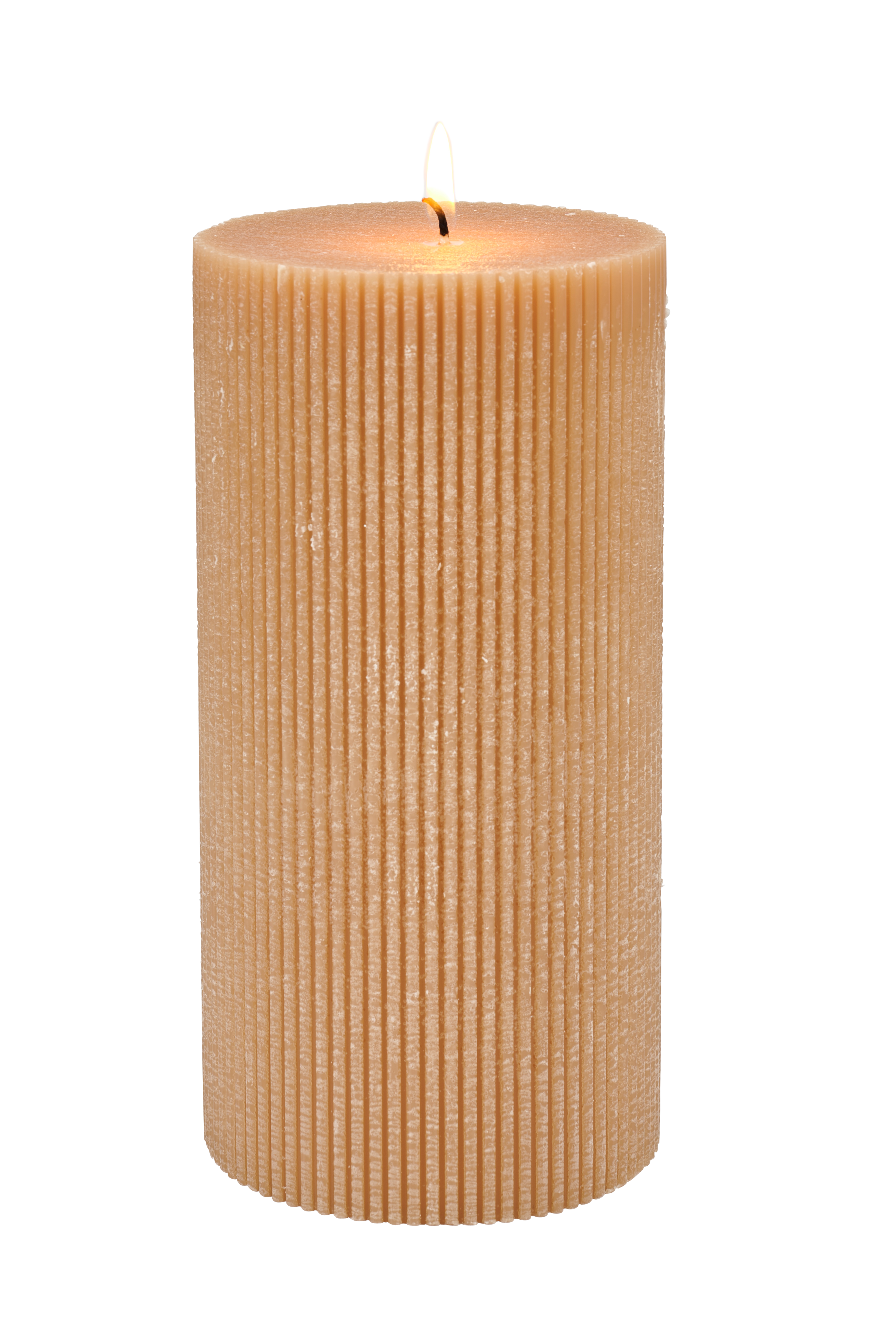 RUSTIC Rib kaars okerH 20 cm - Ø 10 cm