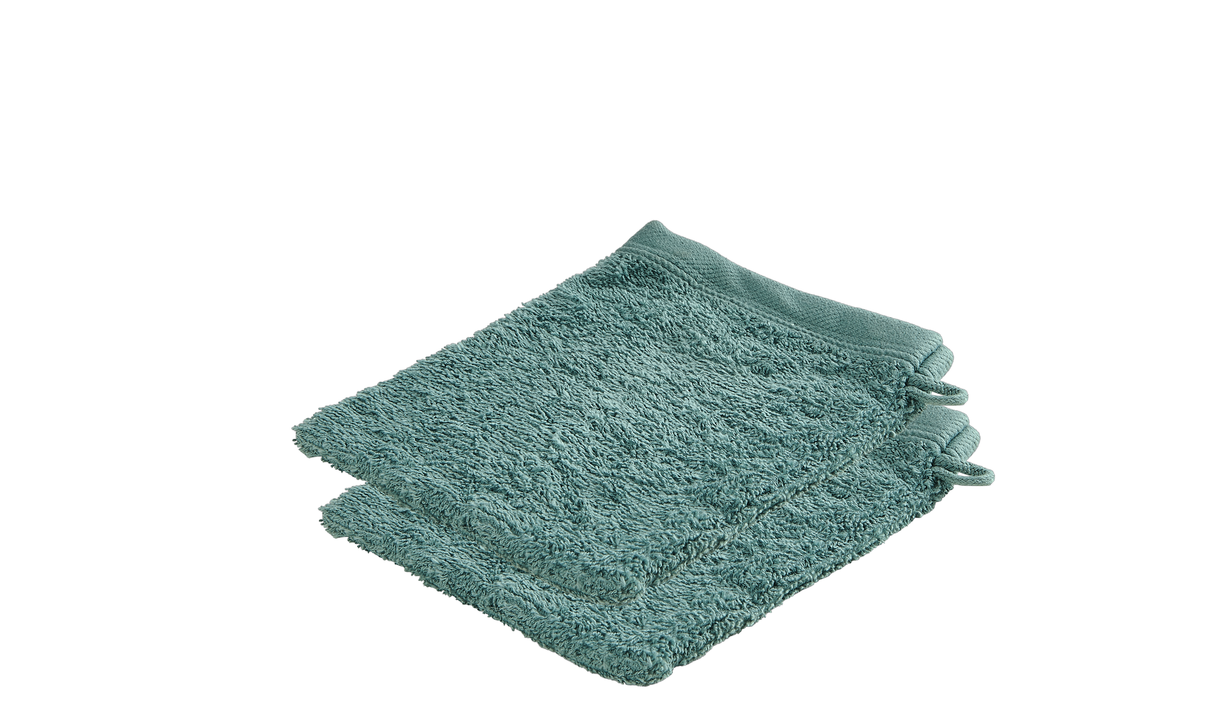 RECYCLE Washandjes set van 2 aquaB 16 x L 21 cm