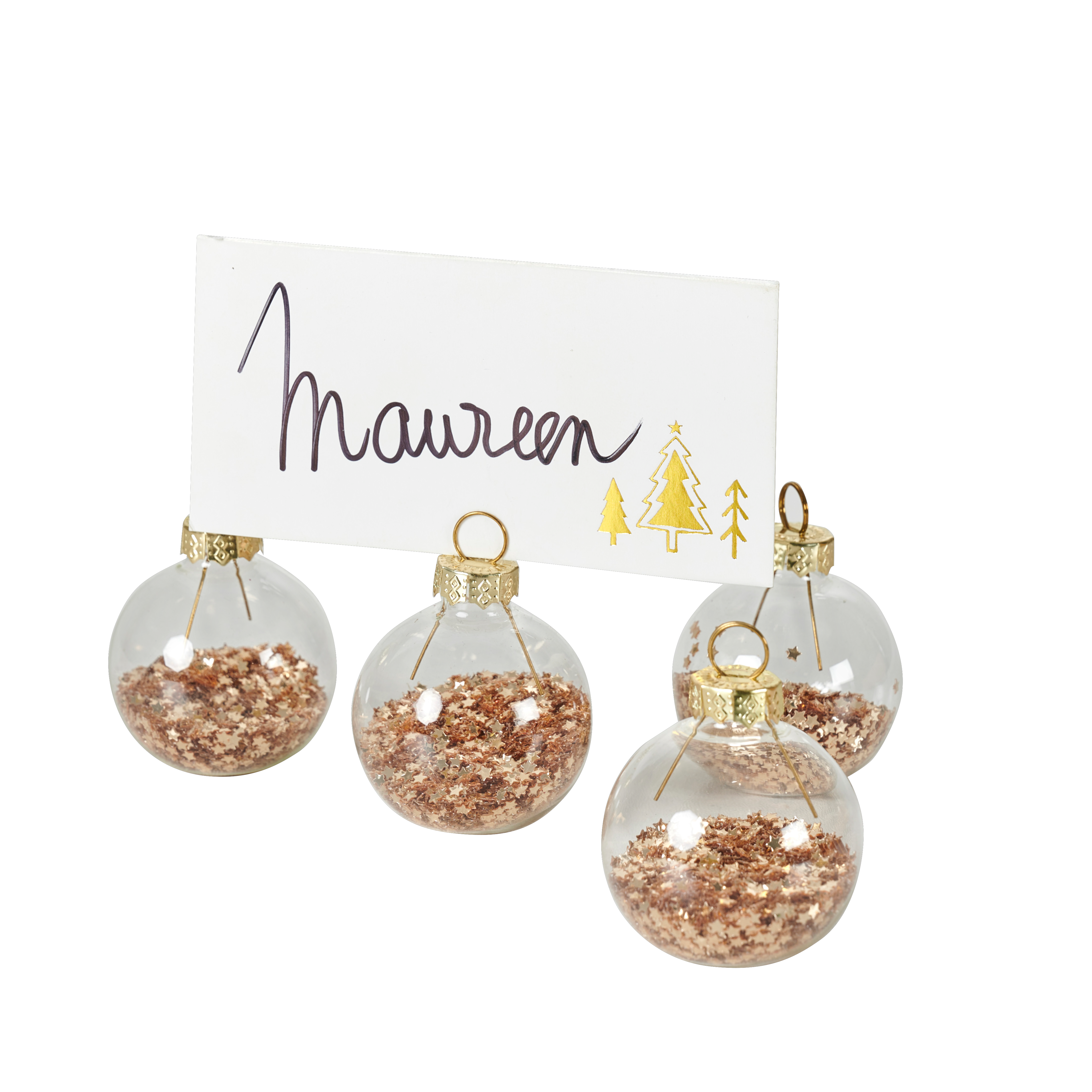 GLANCY Naamkaarthouders set van 4 transparantH 4 x B 4 cm