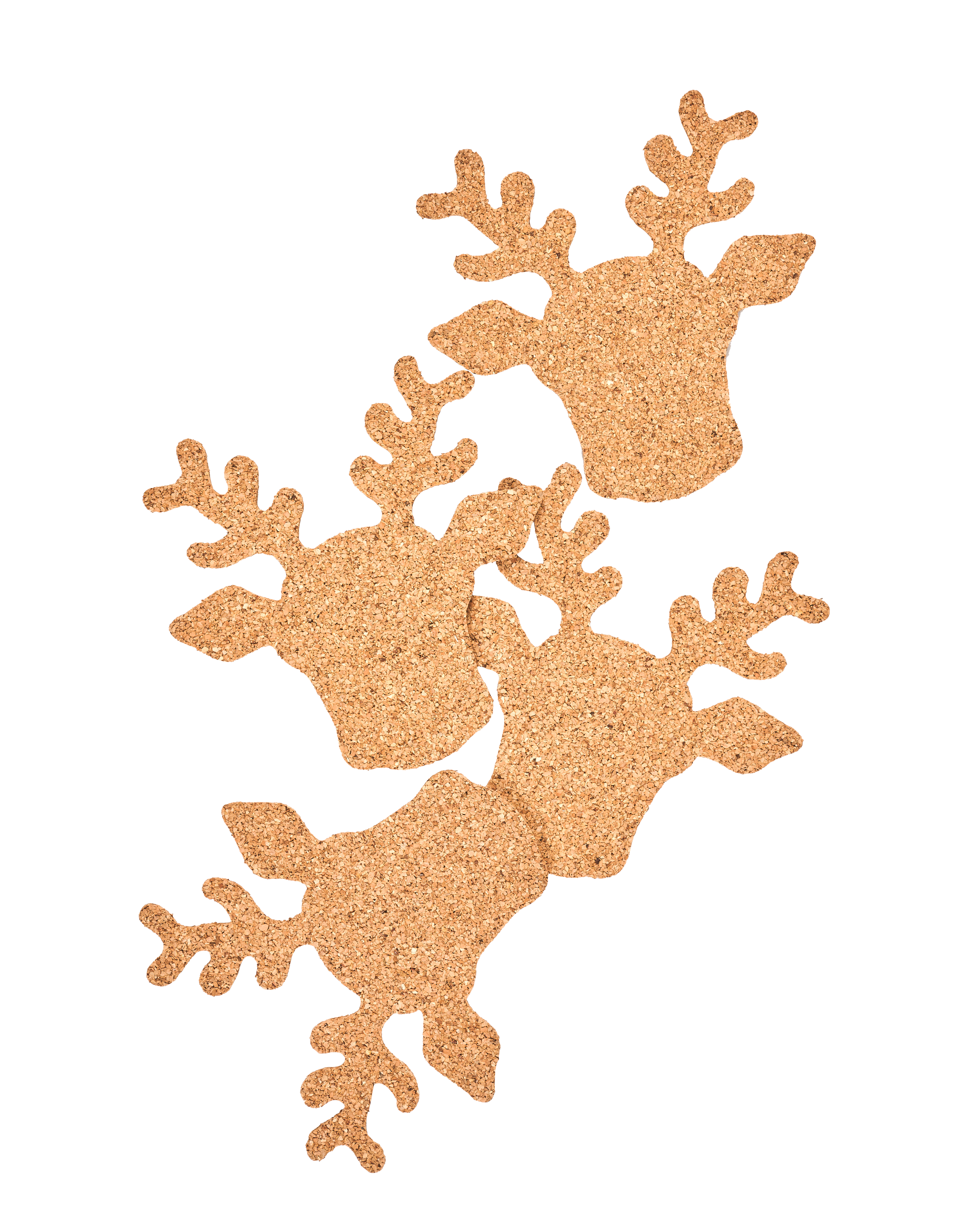X-MAS REINDEER Glasonderzetters set van 4 bruinH 0,5 x B 10,5 x L 12 cm