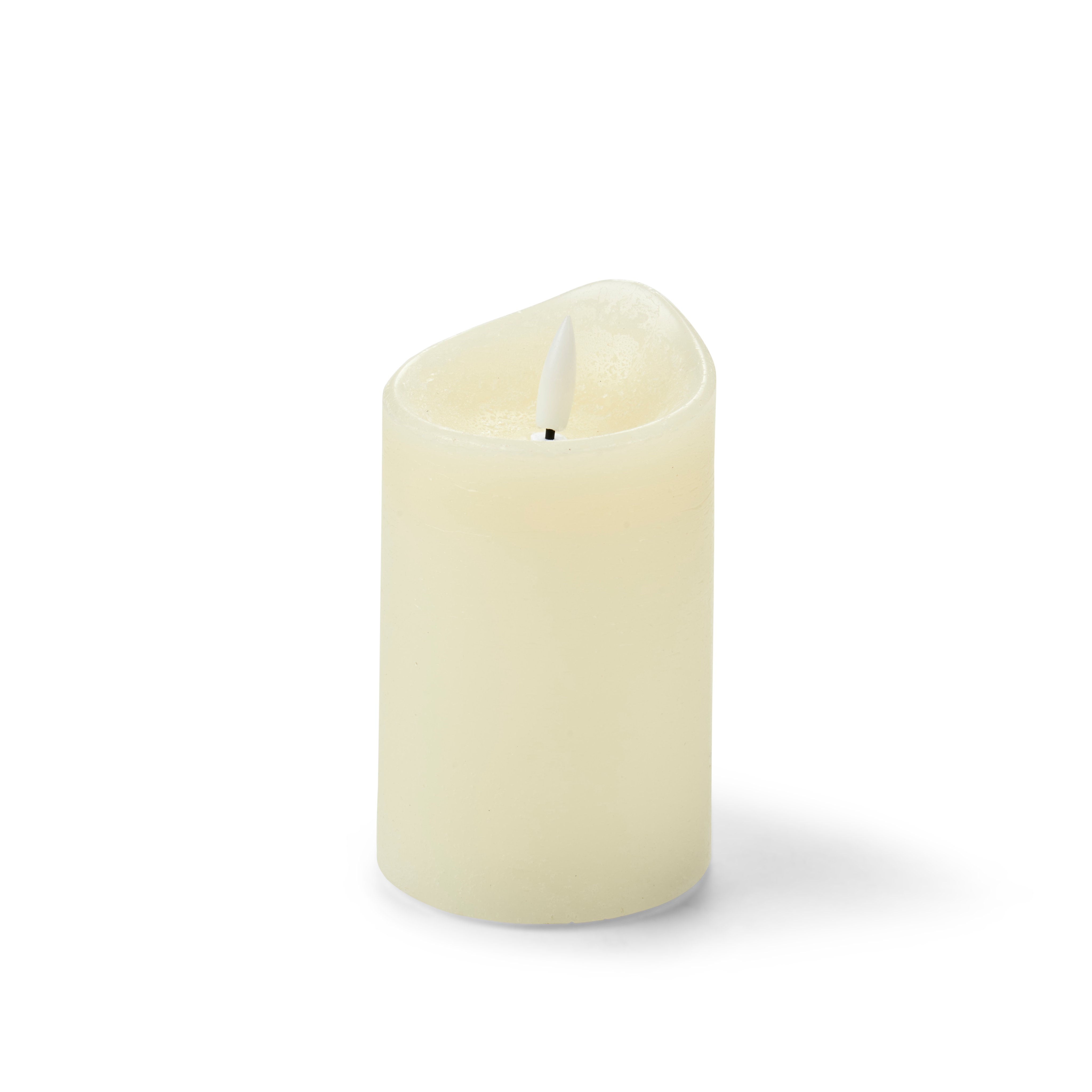 RUSTIC Kaars met led grijsH 12,5 cm - Ø 7,5 cm