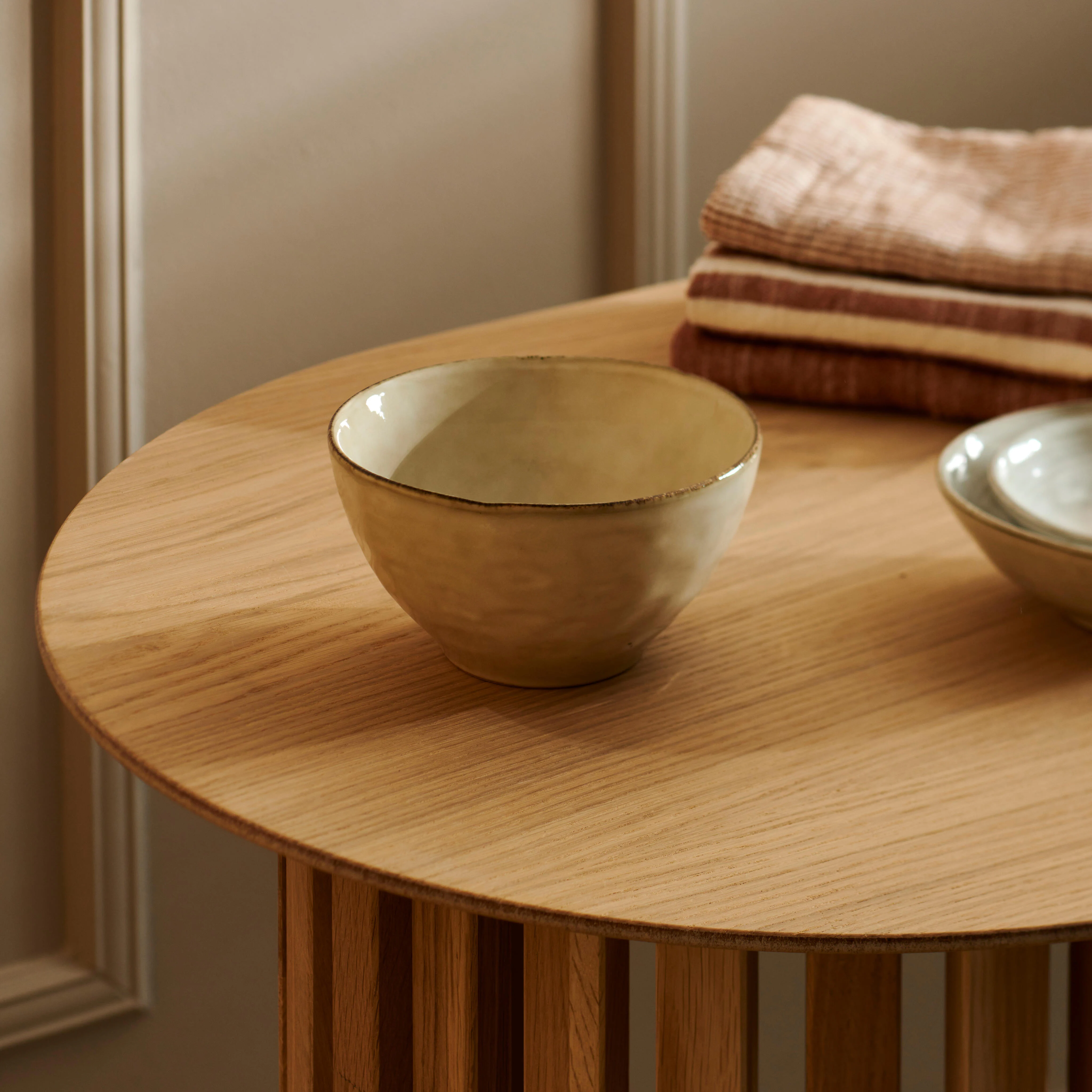 EARTH MARL Bowl 55 CL crème - set van 4 H 8 cm - Ø 14 cm