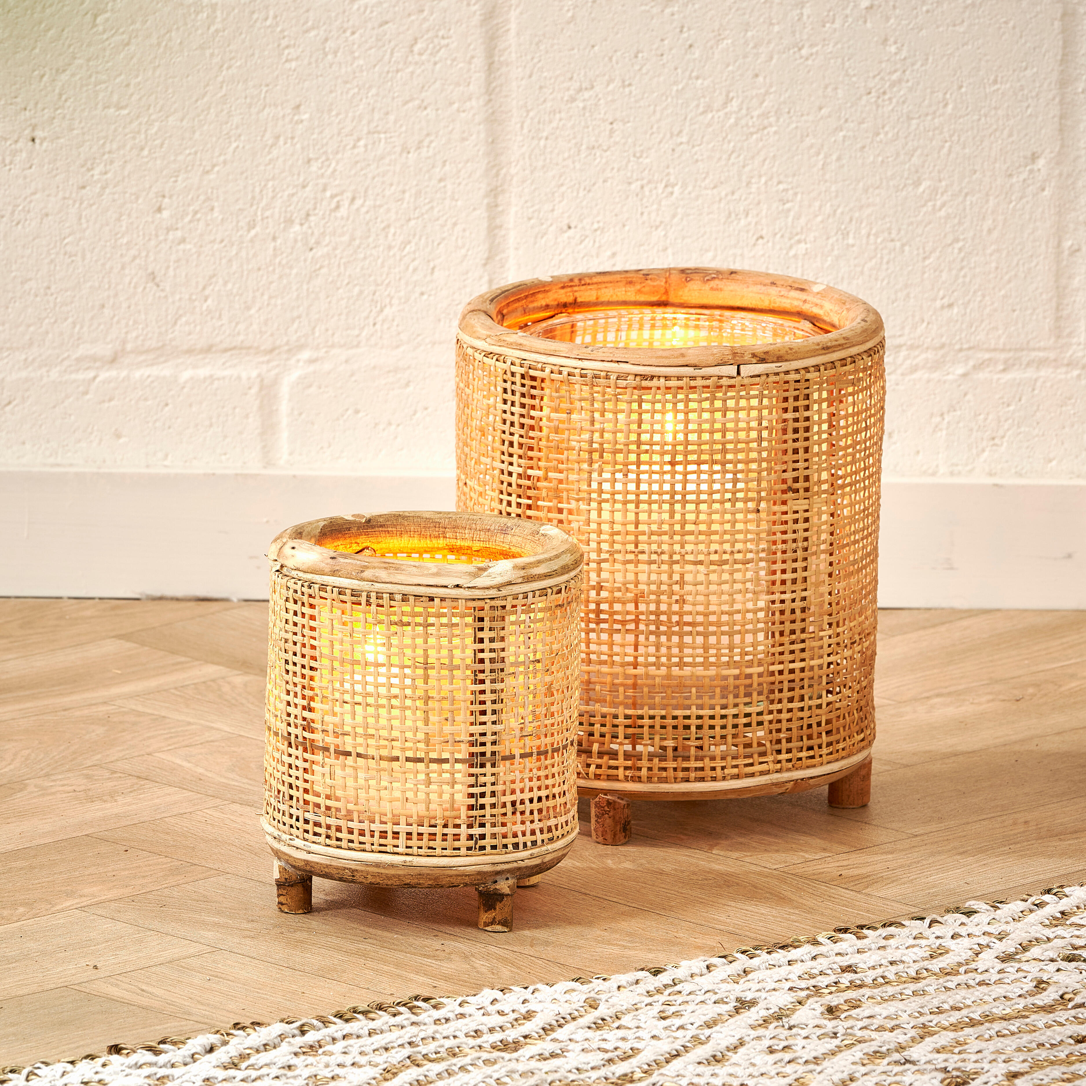 WEBBING Lantaarn naturelH 24 cm - Ø 21 cm