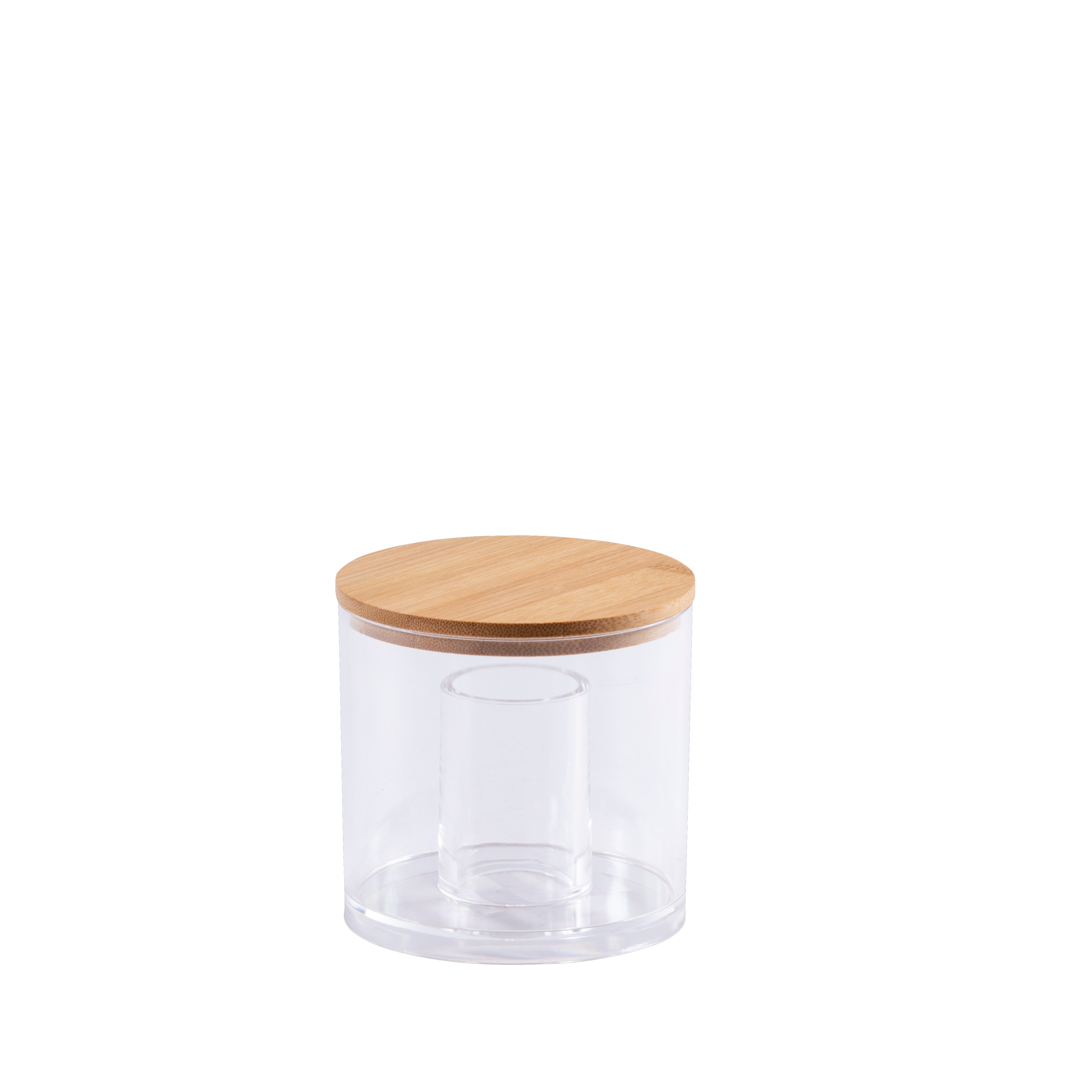 ORGANOO Oorstokjeshouder transparant, naturelH 10 cm - Ø 9,8 cm