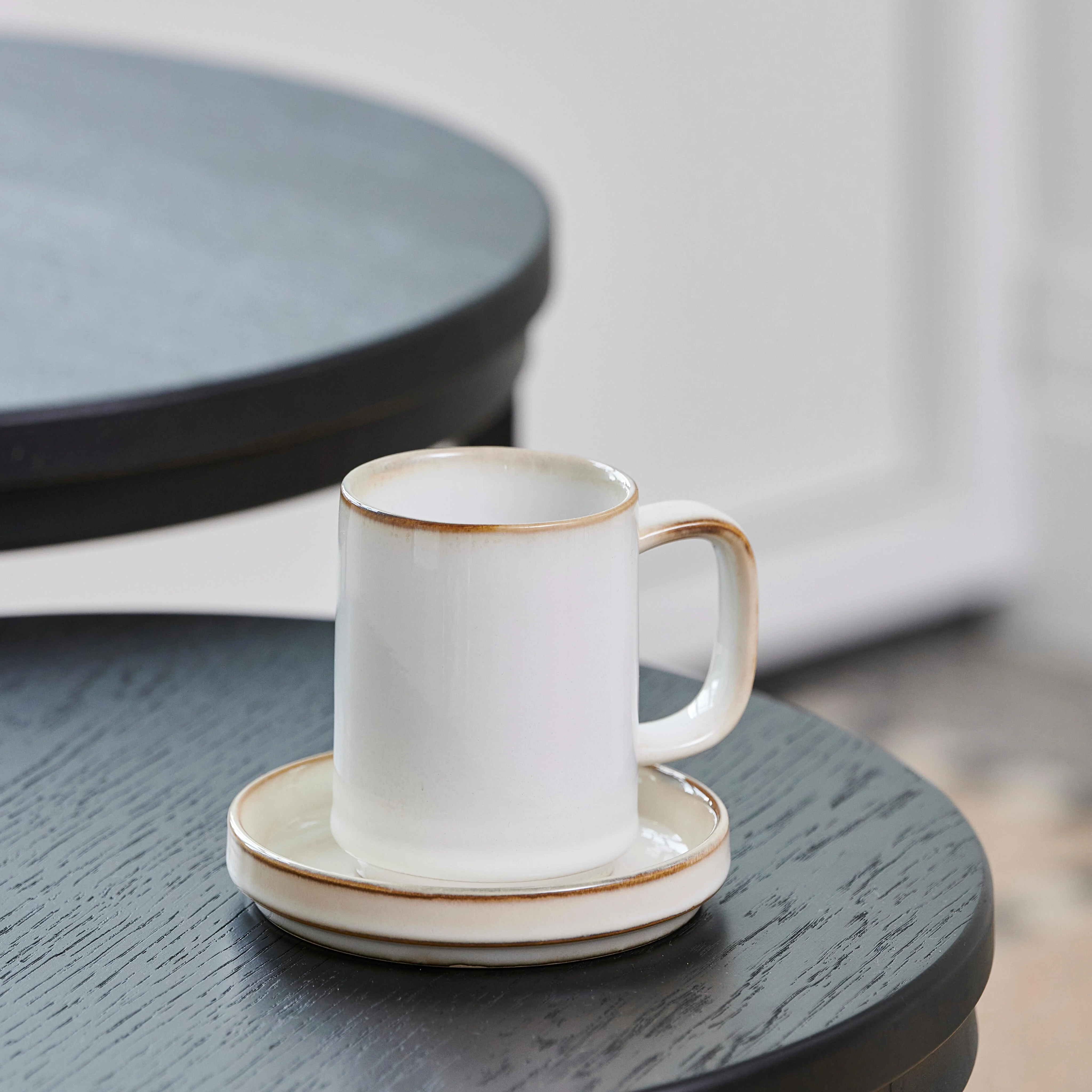 MINERAL MARBLE Bord wit - set van 4 Ø 12,7 cm