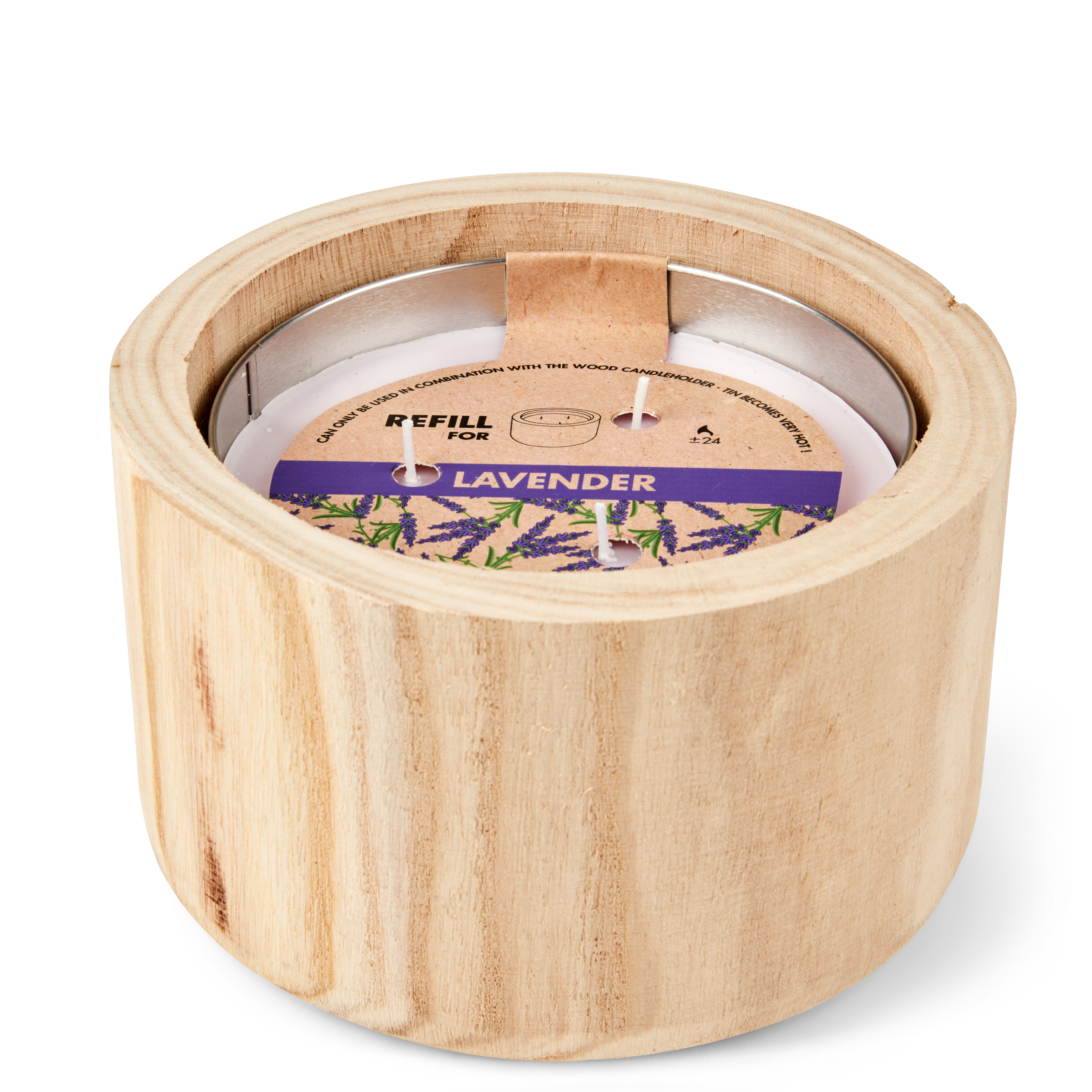 WOOD Navulling tuinkaars paarsH 7,5 cm - Ø 15 cm - CASA