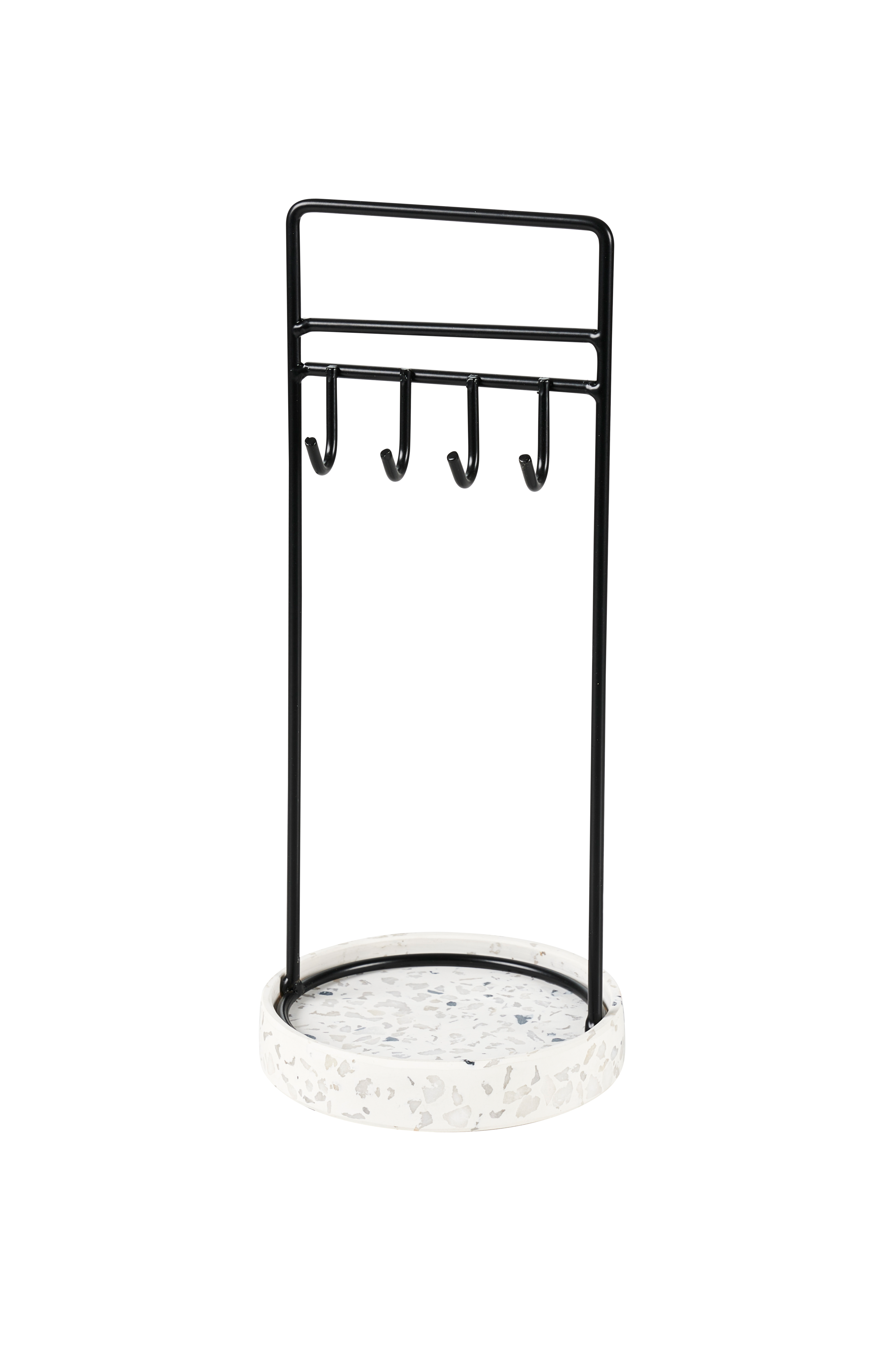 TERRAZZO Juwelenrek zwart, wit, grijsH 23 x B 10 cm - Ø 10 cm