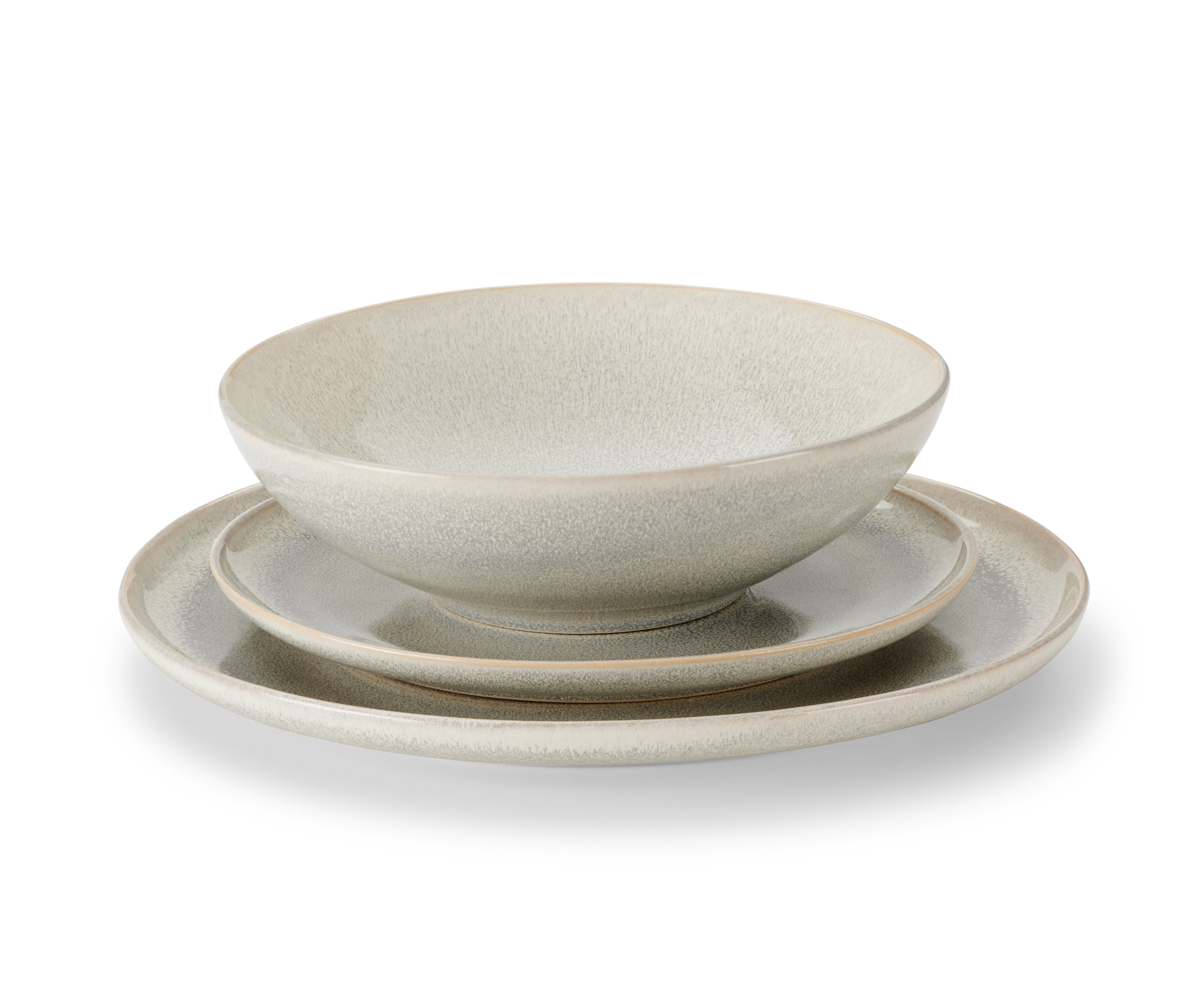 COZY WHITE Bord wit - set van 4 H 6,5 cm - Ø 20 cm