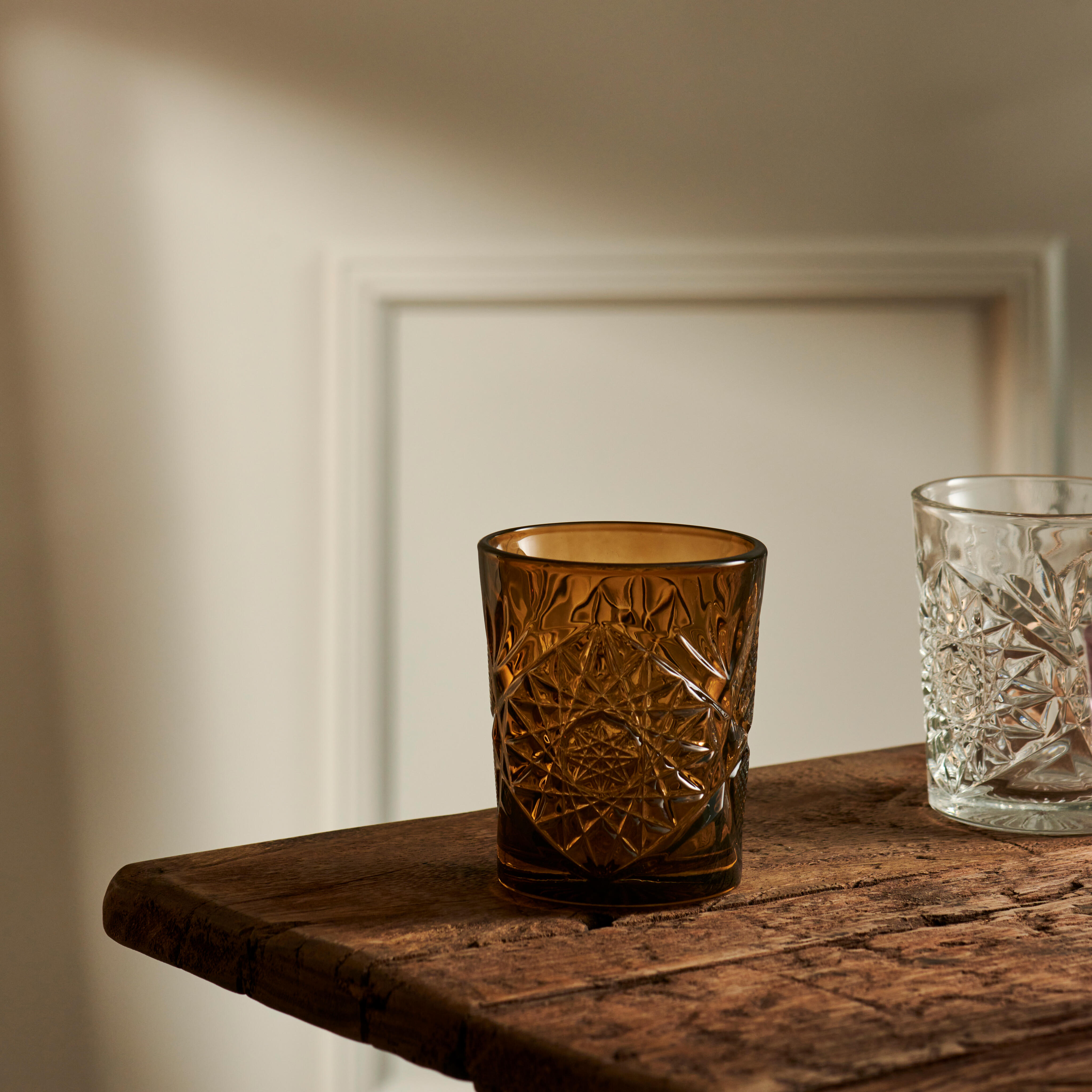 HOBSTAR Glas 35 CL geel - set van 6 H 10,3 cm - Ø 8,9 cm