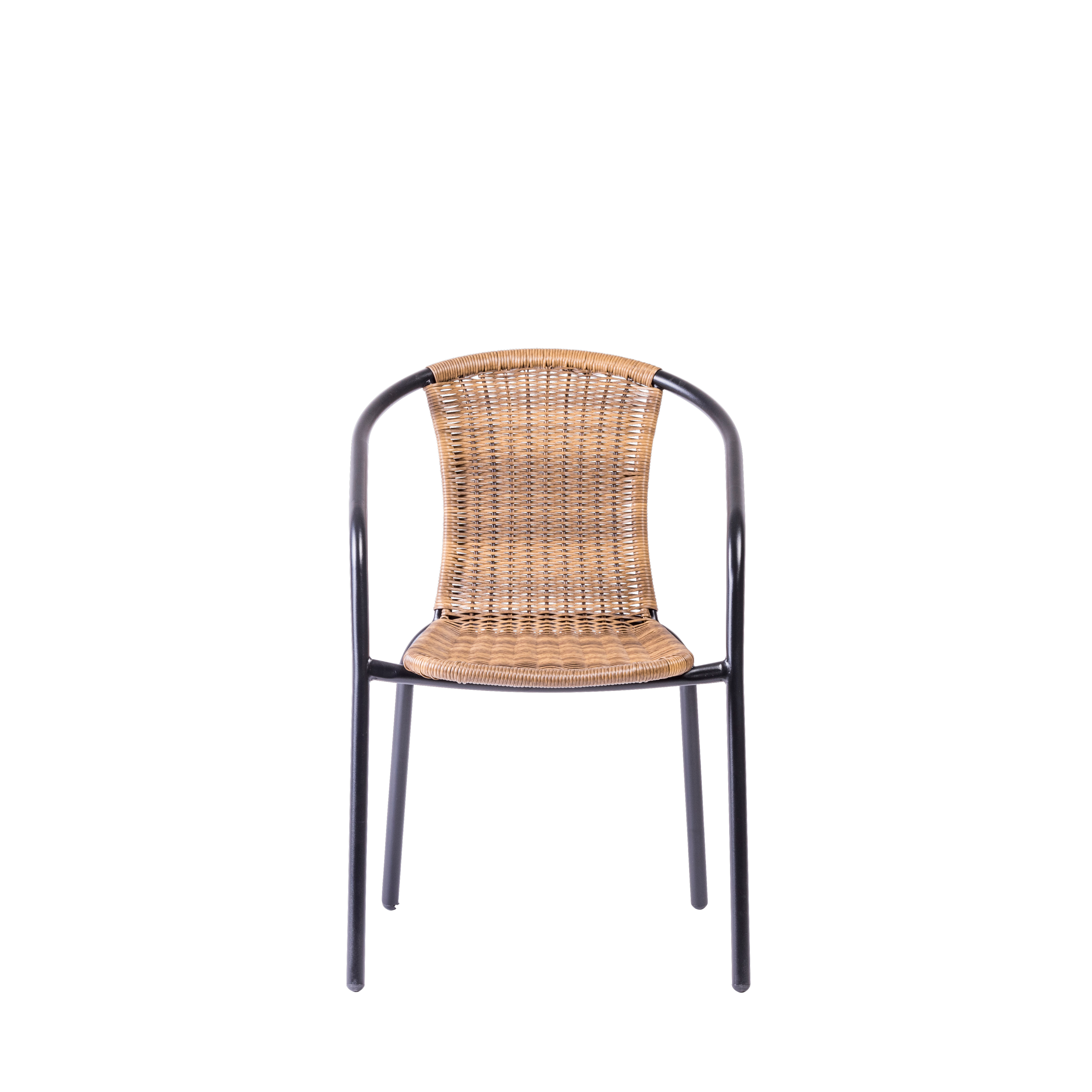 GERONA Stapelstoel zwart, naturelH 77 x B 58 x D 53 cm - CASA