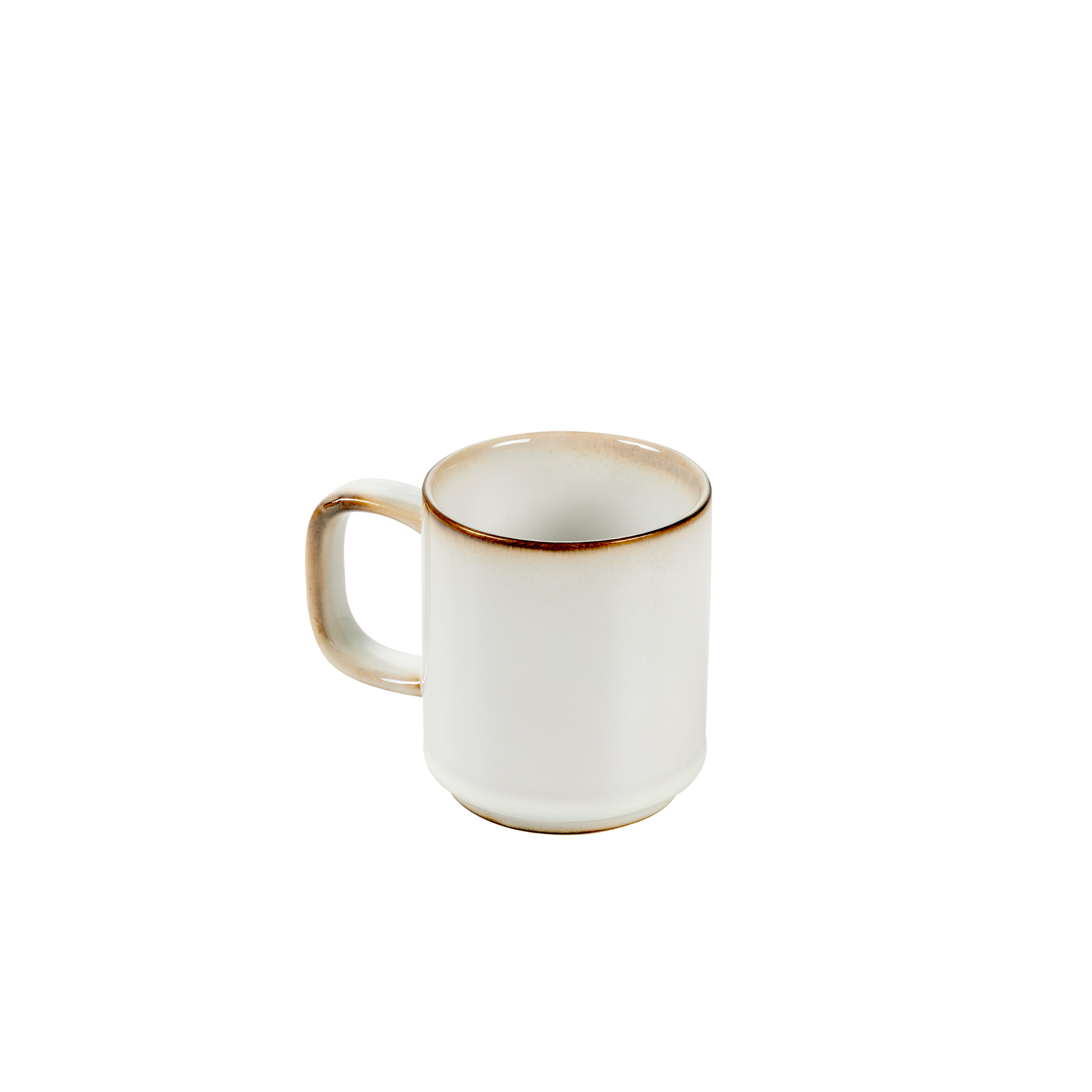 MINERAL MARBLE Mok met oor 30 CL wit - set van 4 H 8,5 cm - Ø 8 cm