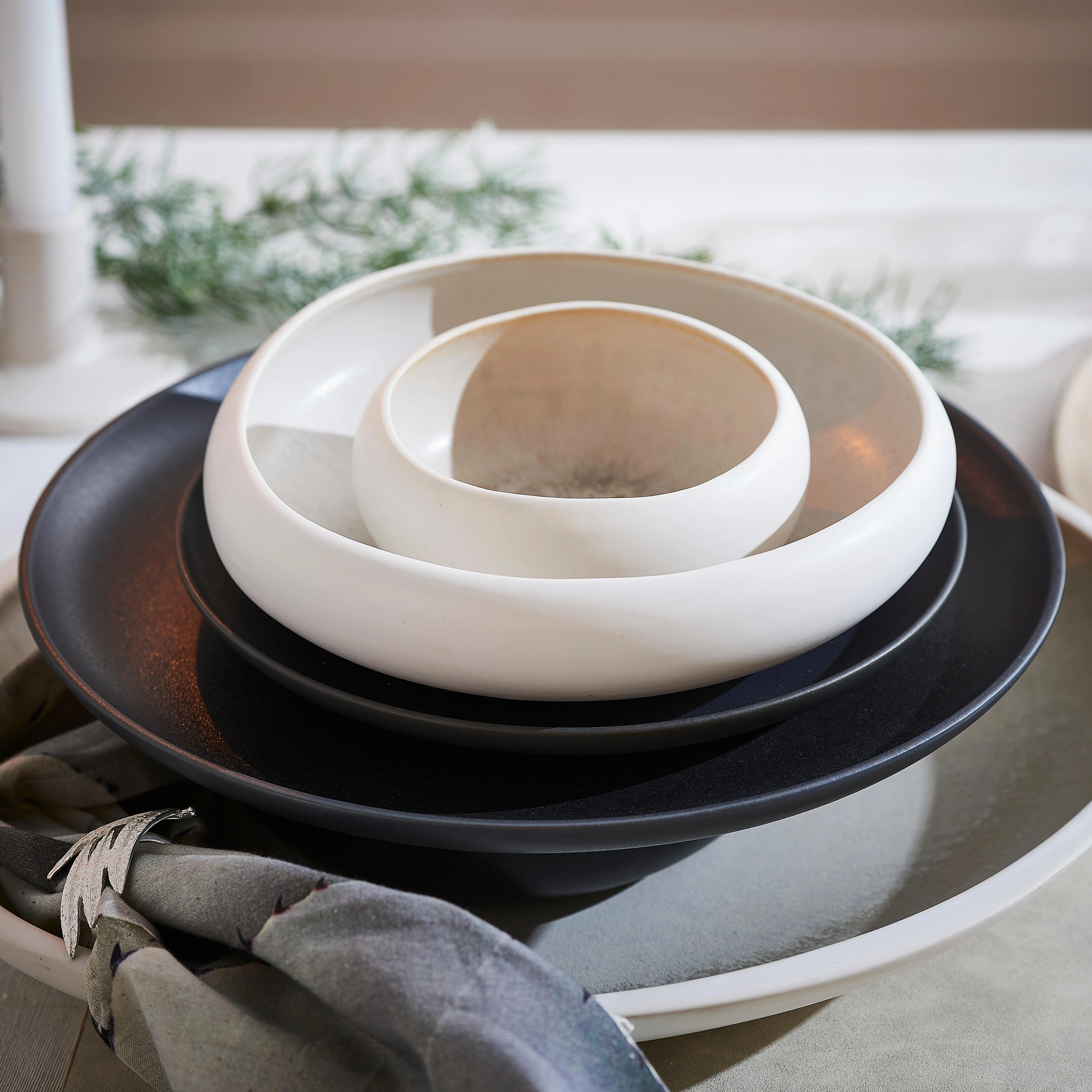 NORDIC Bowl 26 CL wit - set van 6 H 4,5 cm - Ø 12 cm