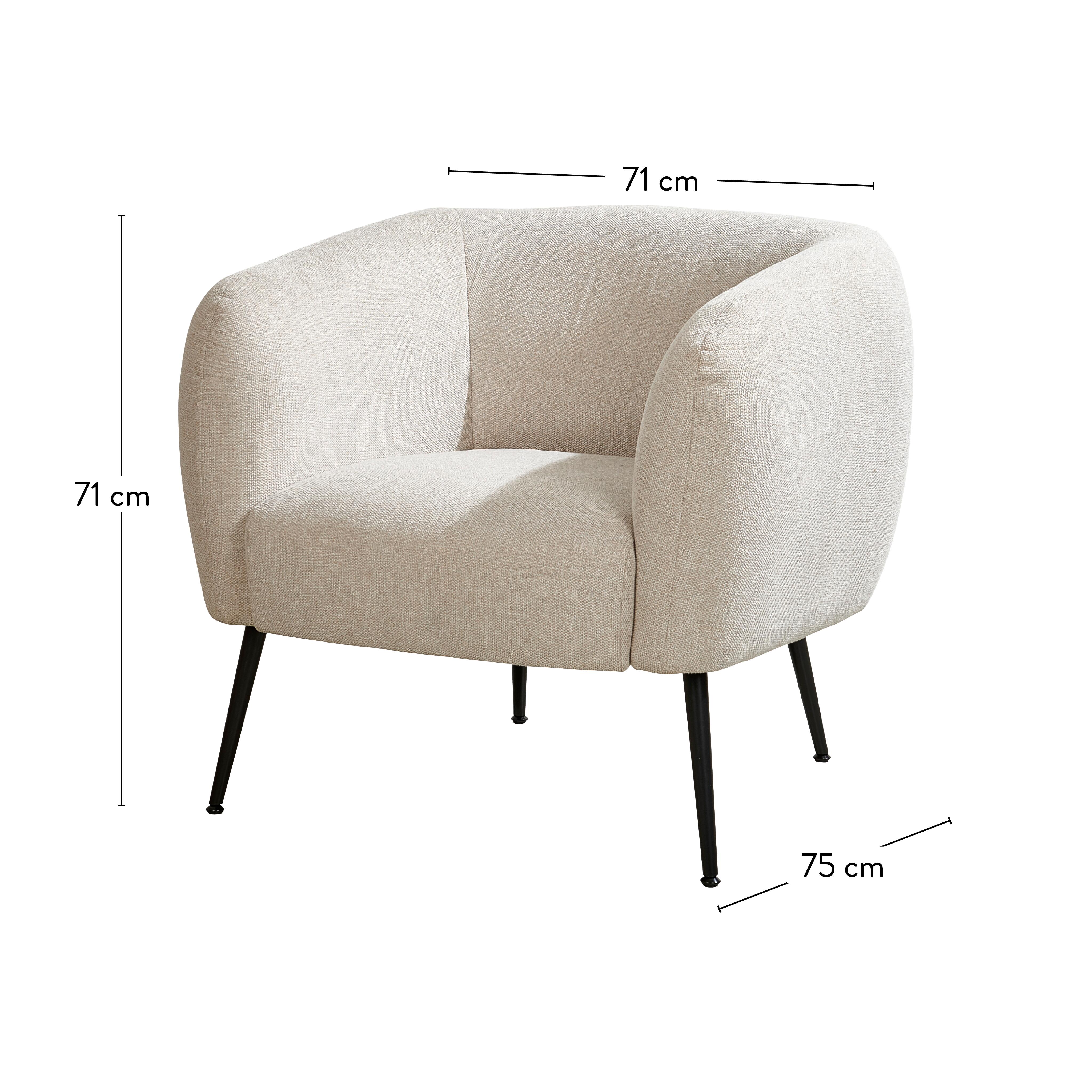 DAVI Zetel gebroken witH 71 x B 71 x D 75 cm